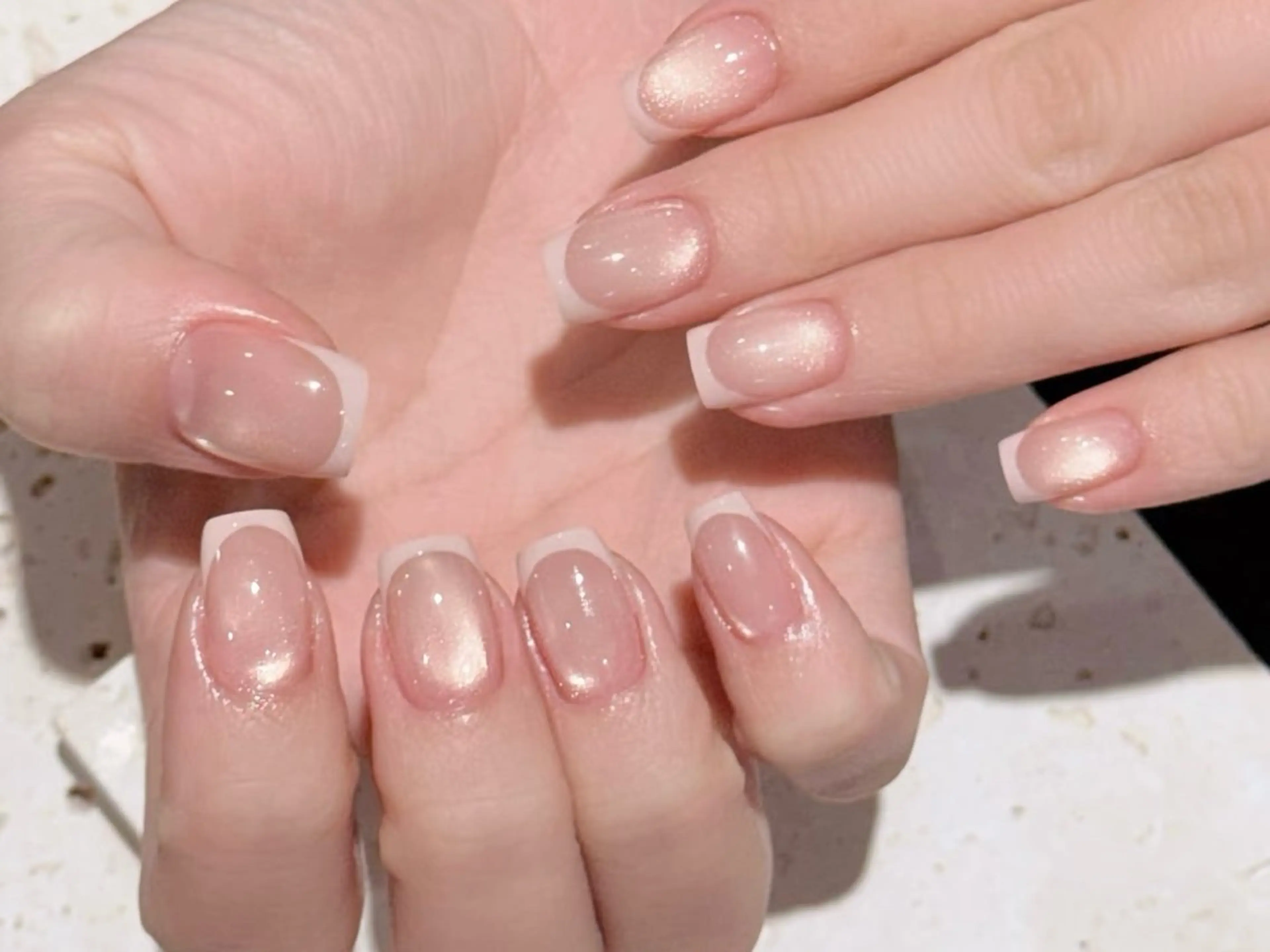 ネイル フレンチネイル マグネットネイル マグネットフレンチ シンプルネイル ハンドネイル ハンドケア DarkHoney 池袋店のネイルデザイン