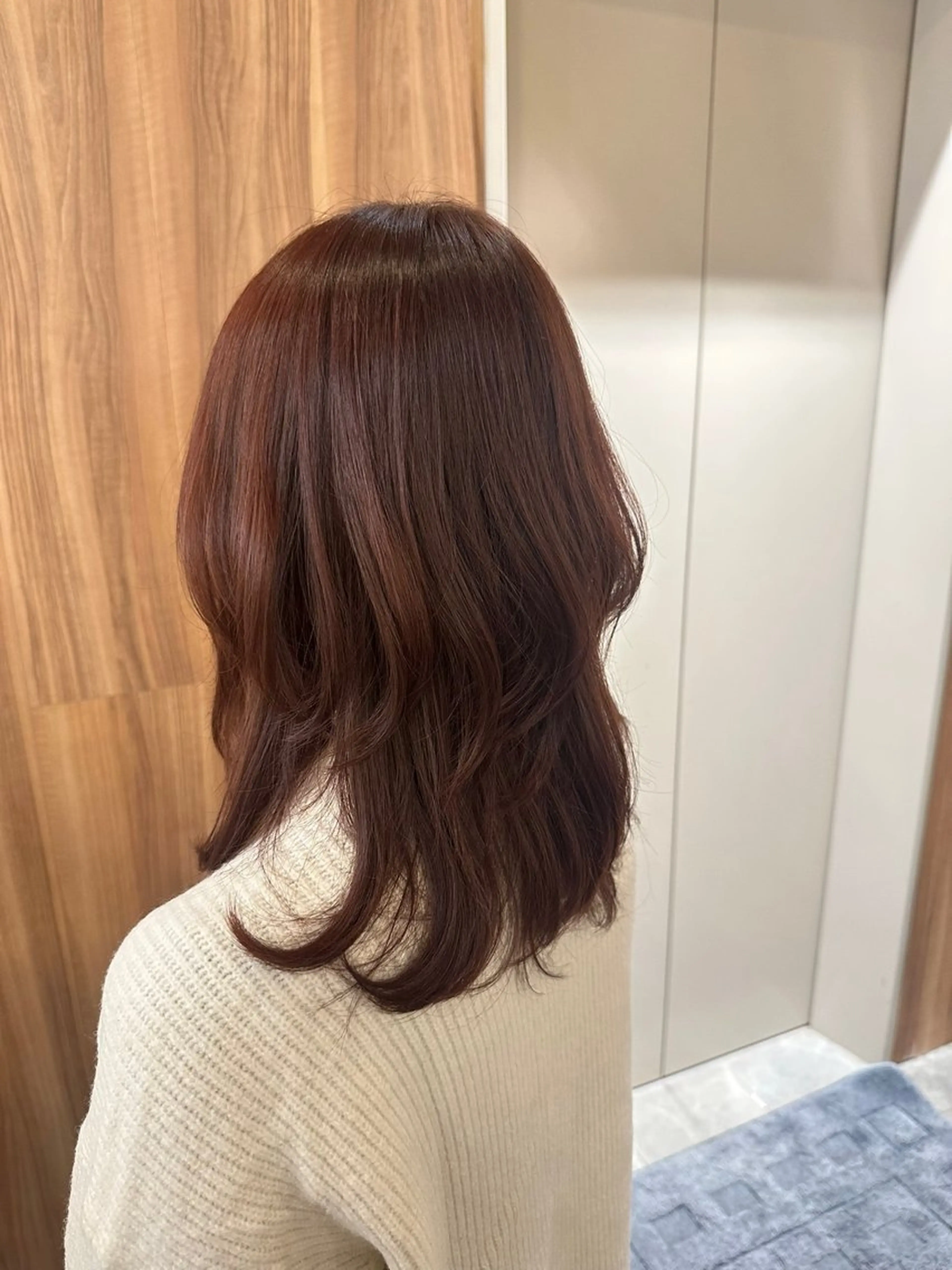 ミディアム カラー ブリーチ ブラウンカラー ブリーチなしカラー ピンクカラー ピンクブラウン ヘアカラー 池見 円花🌷のヘアスタイル