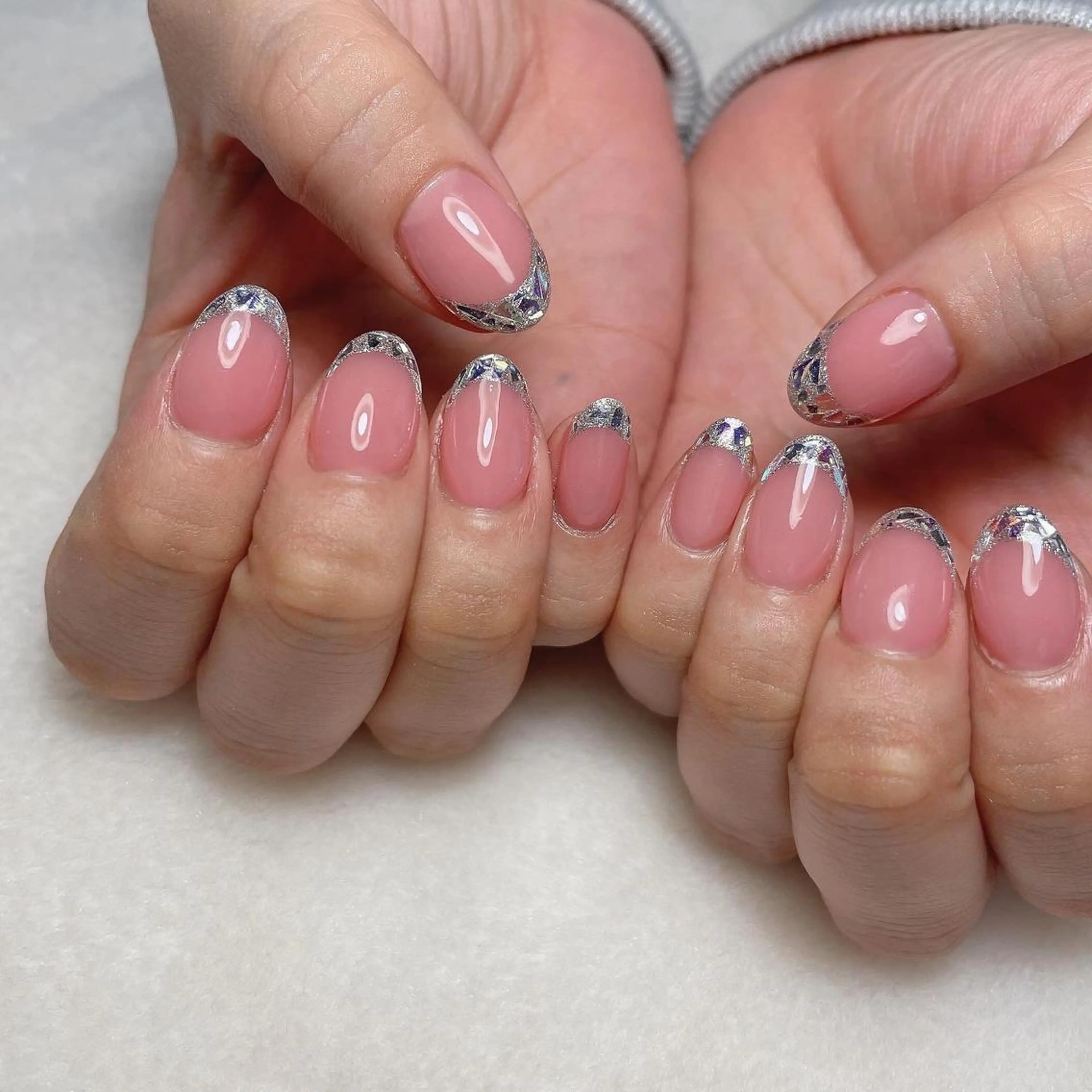 ネイル フレンチネイル ガラスフレンチ ハンドネイル kipinail 川﨑えりかのネイルデザイン