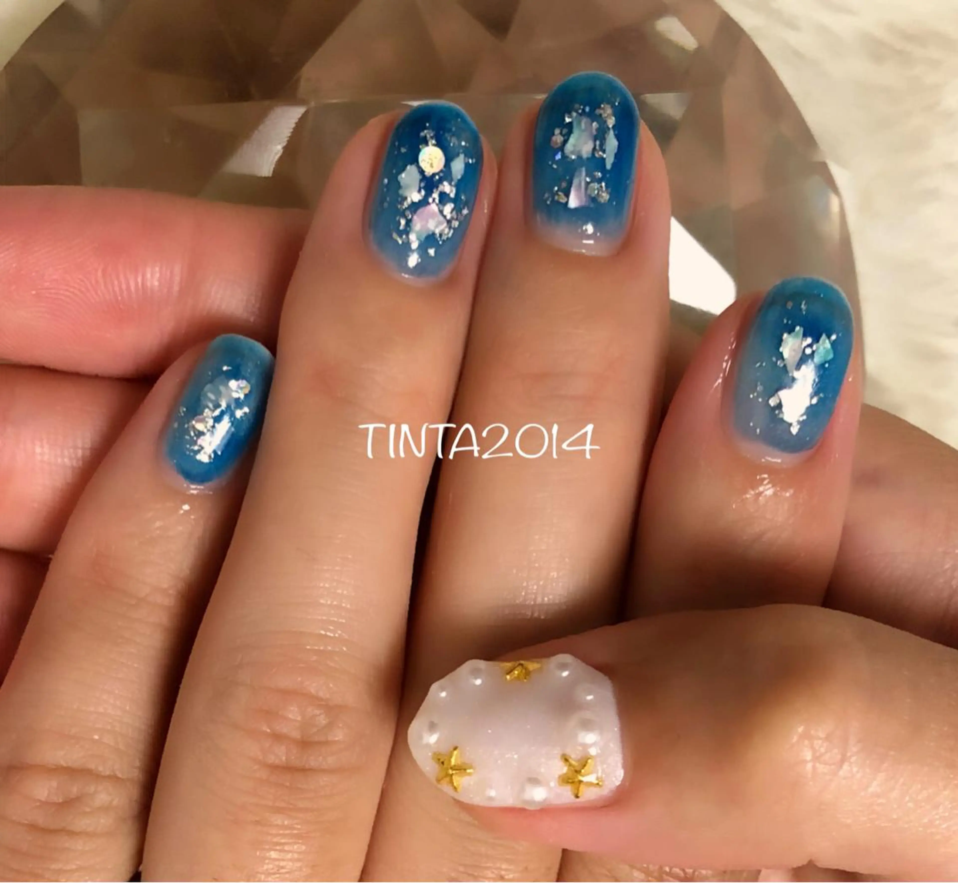 ネイル ブルー 馬場 典子のネイルデザイン