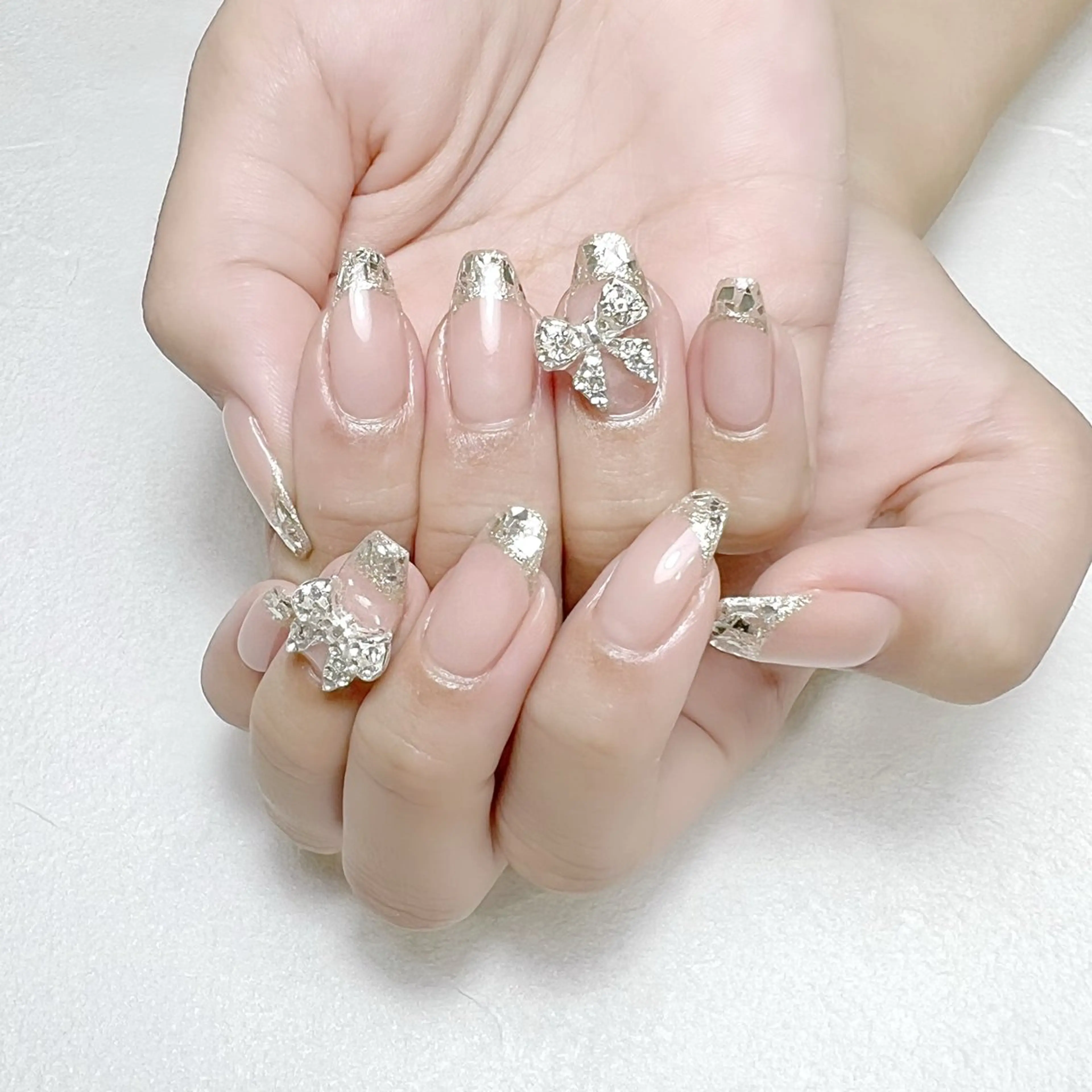 ネイル フレンチネイル ガラスフレンチ オフィスネイル rouse nail RISATOのネイルデザイン