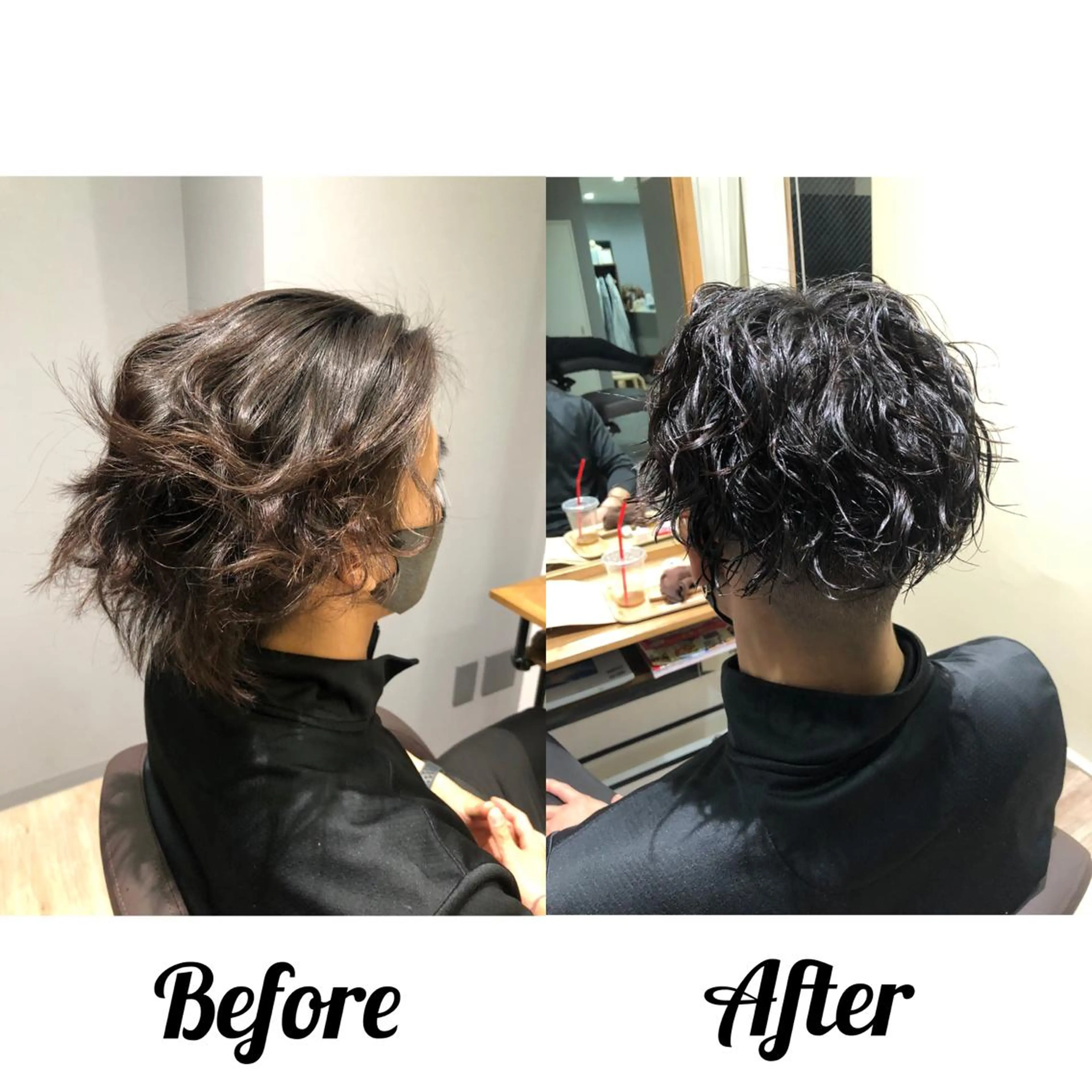 ショート カラー パーマ メンズ 関西センターパート メンズモデル募集のヘアスタイル