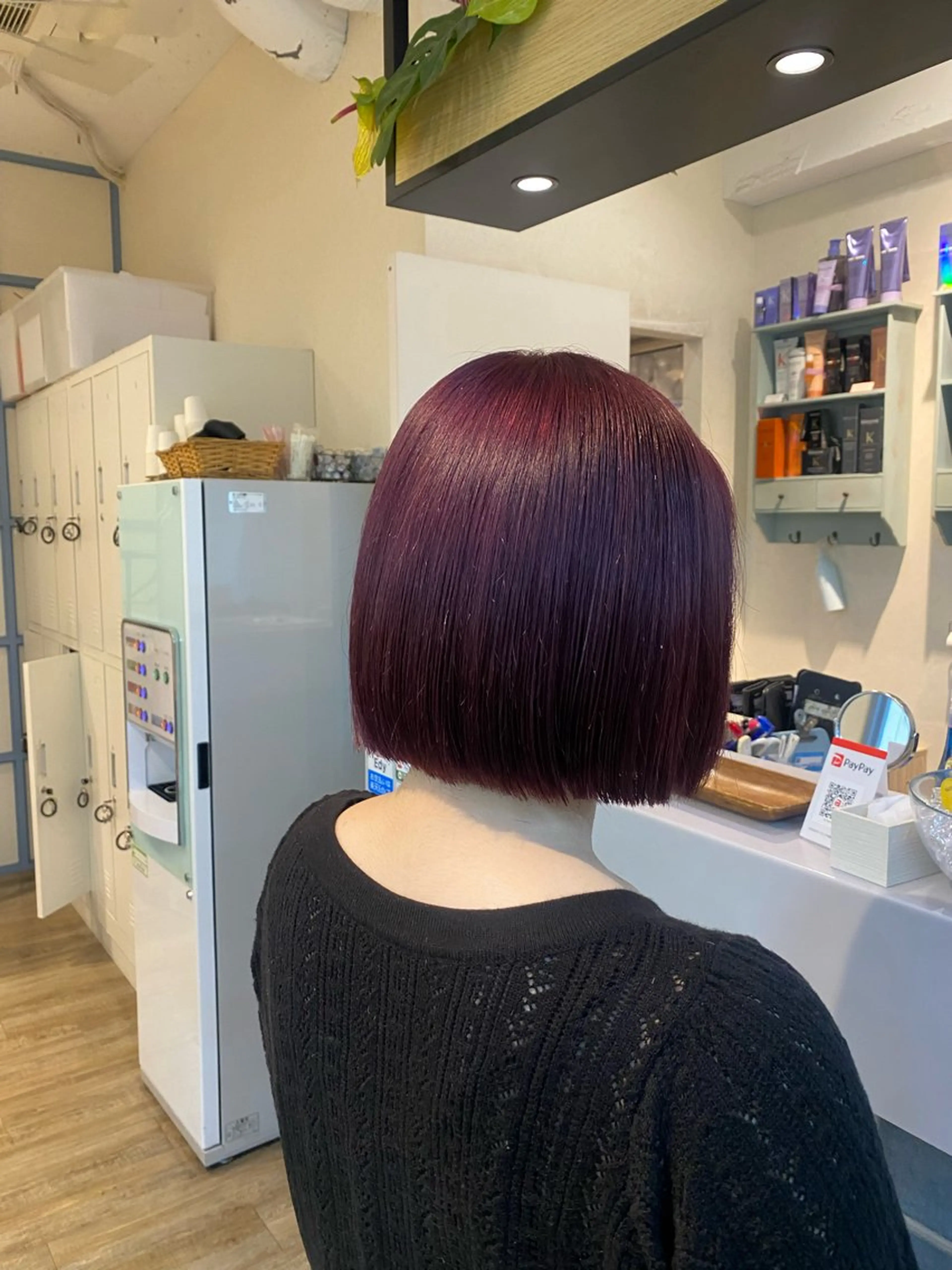 ショート カラー ブリーチ ブラウンカラー カシス ダブルカラー イルミナカラー カット ヘアカラー トリートメント N°+aero 😊れいか😊のヘアスタイル