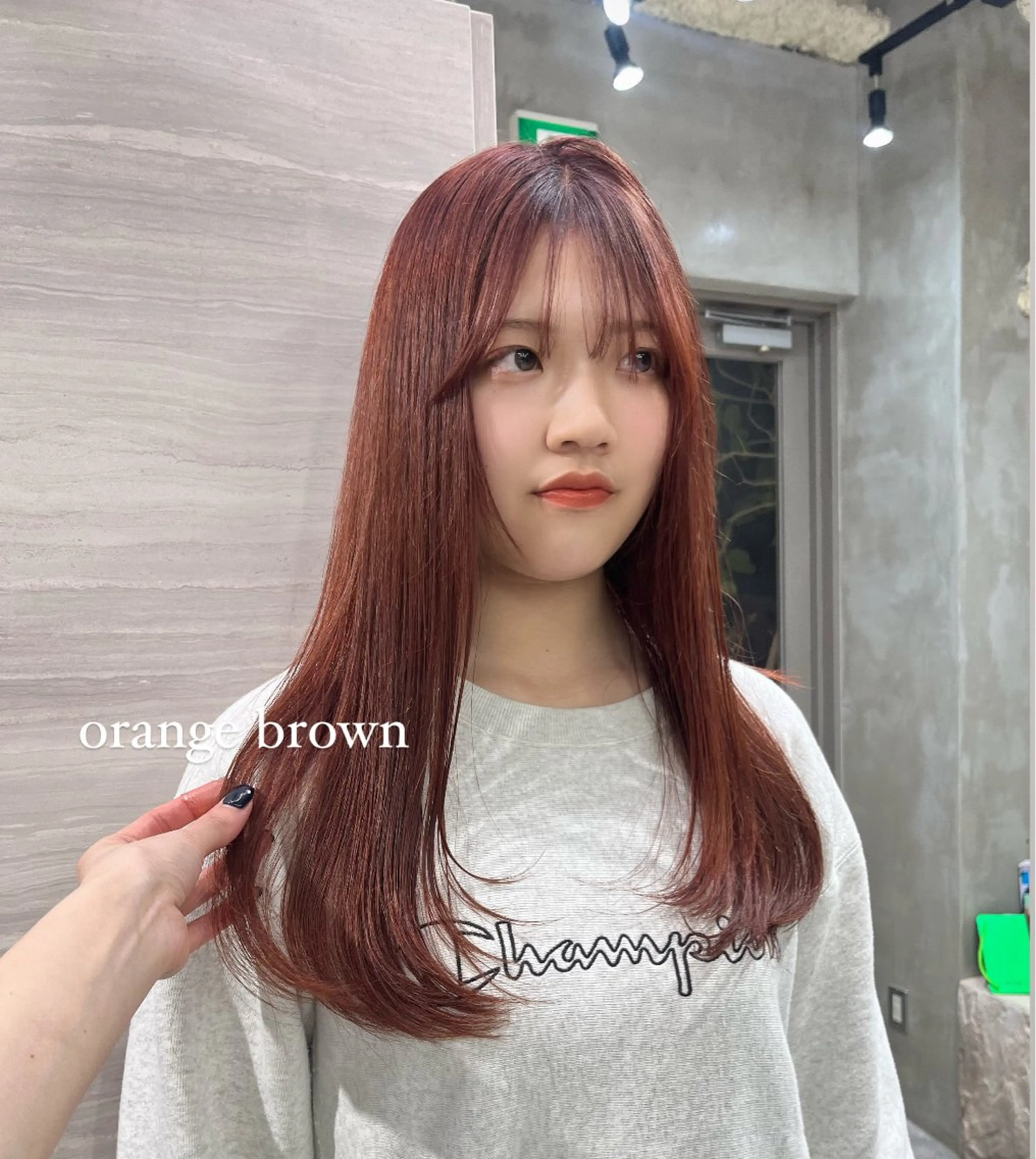 ロング カラー ブリーチ オレンジ ナツミ/透明感カラー /酸性縮毛矯正のヘアスタイル