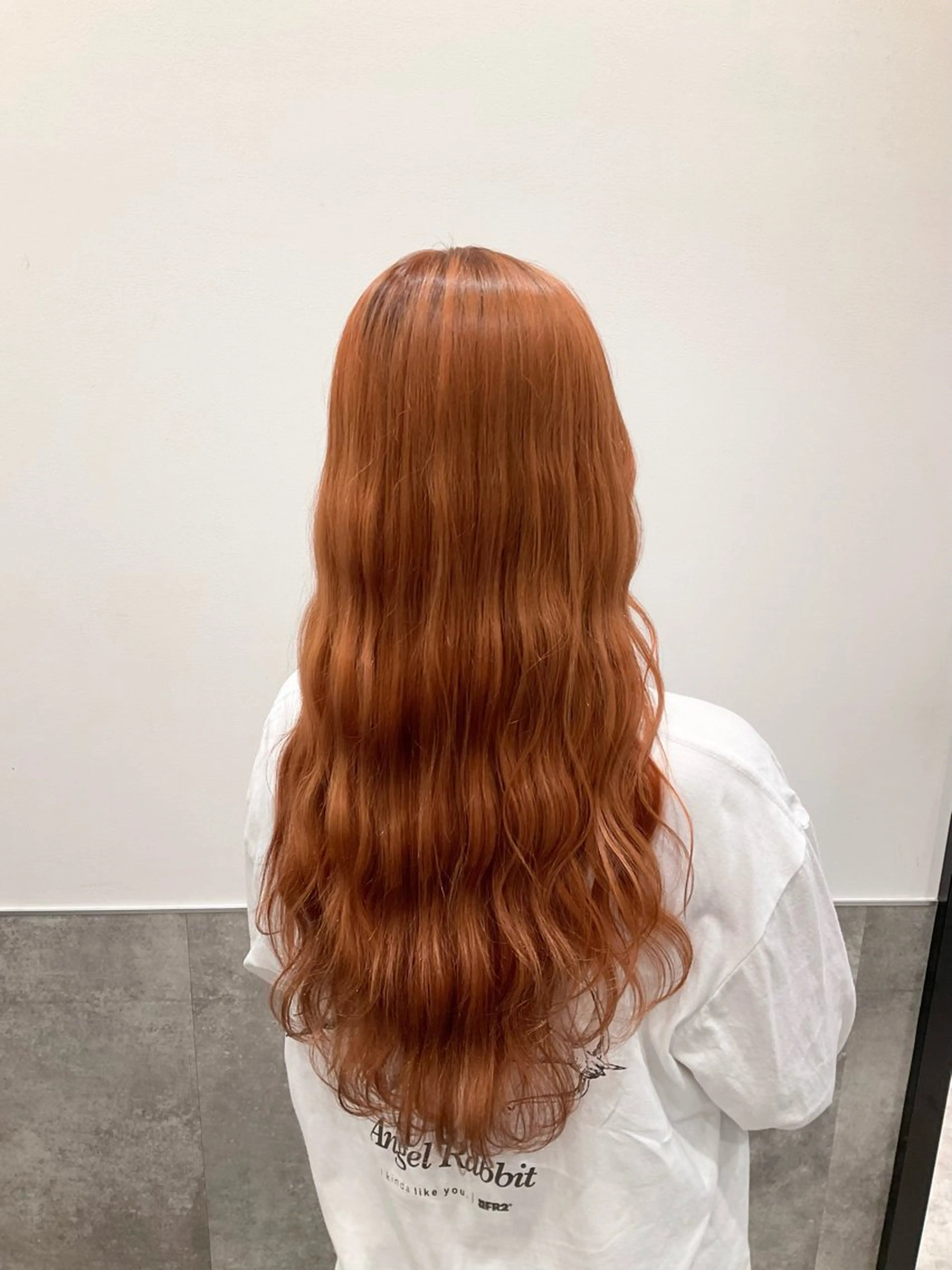 ロング カラー オレンジ ヘアカラー トリートメント ヘアセット yoshi ☆のヘアスタイル