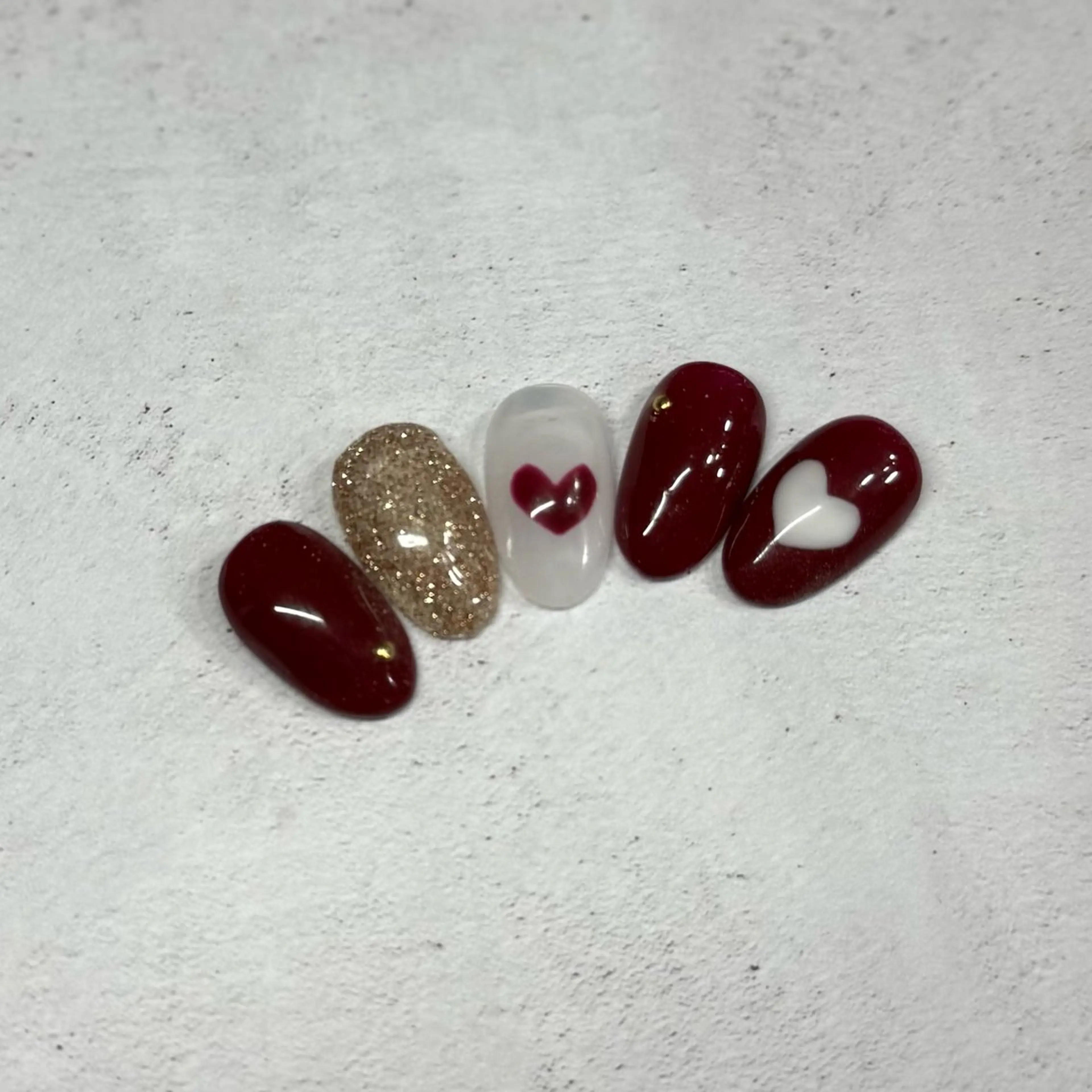 ネイル ハート ハンドネイル Nabi 進藤彩のネイルデザイン