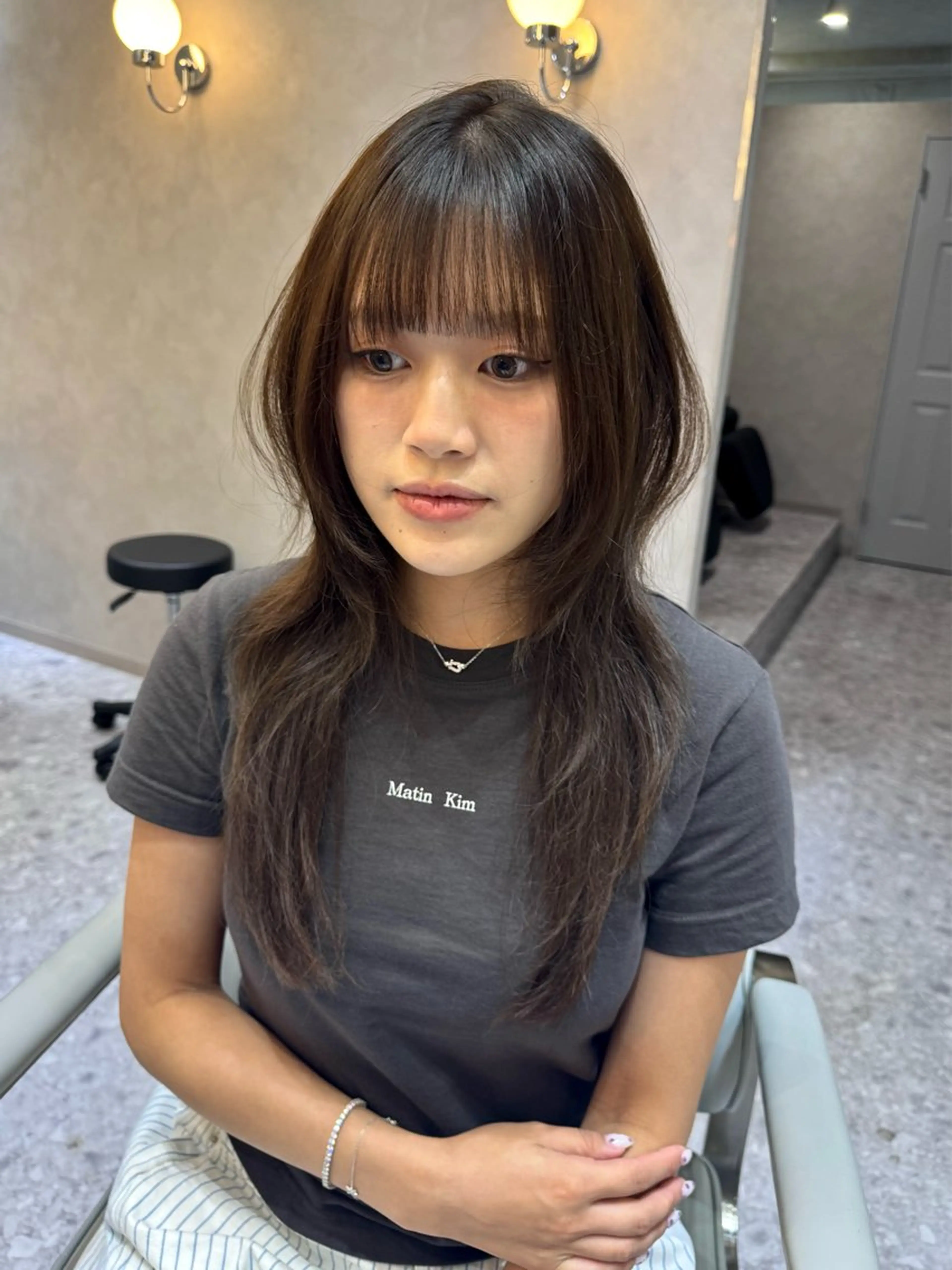 ロング カラー カット ヘアカラー トリートメント 韓国ヘア🇰🇷/ 顔周り/松田光里のヘアスタイル