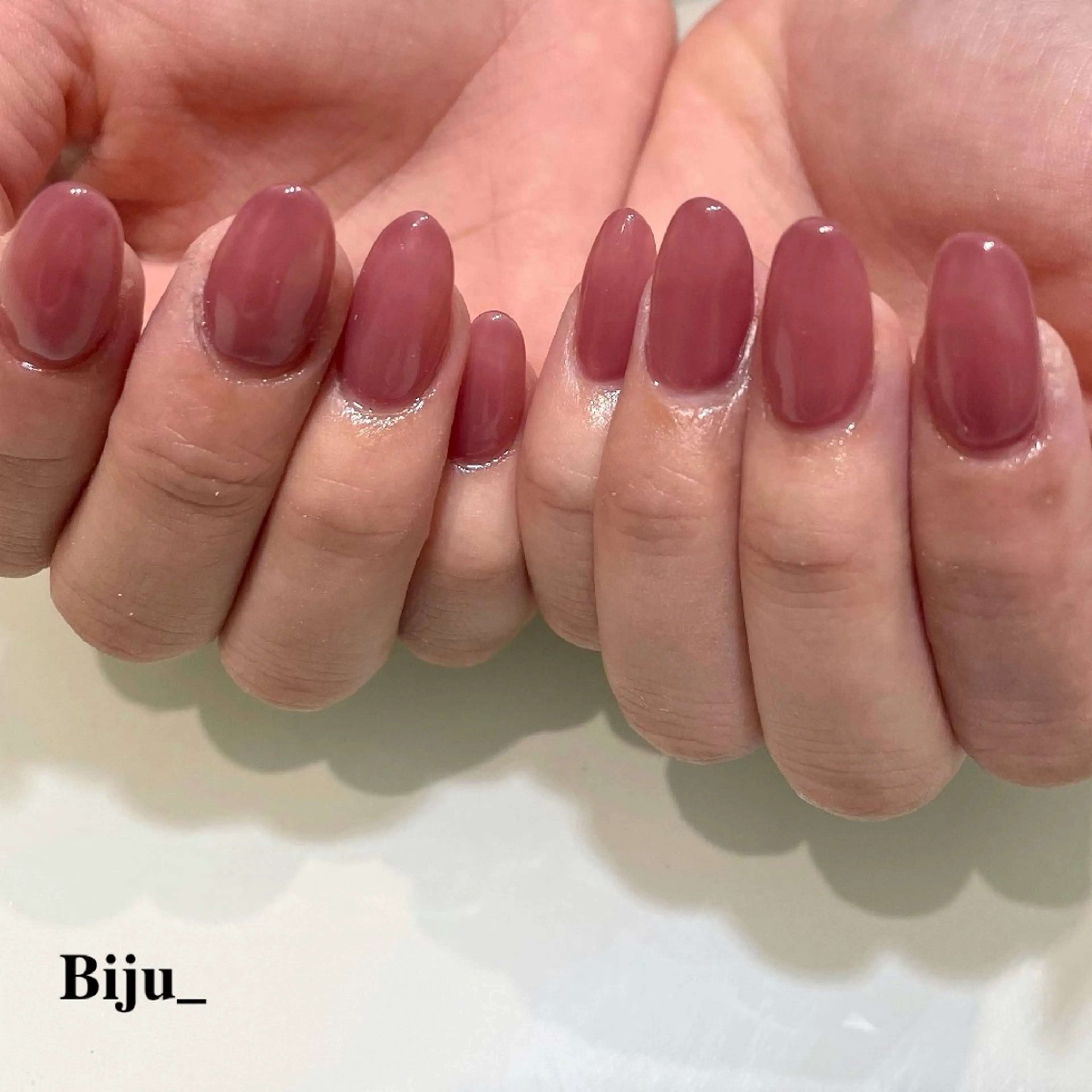 ネイル ワンカラーネイル スカルプネイル ショートネイル Biju_ NailStudioのネイルデザイン