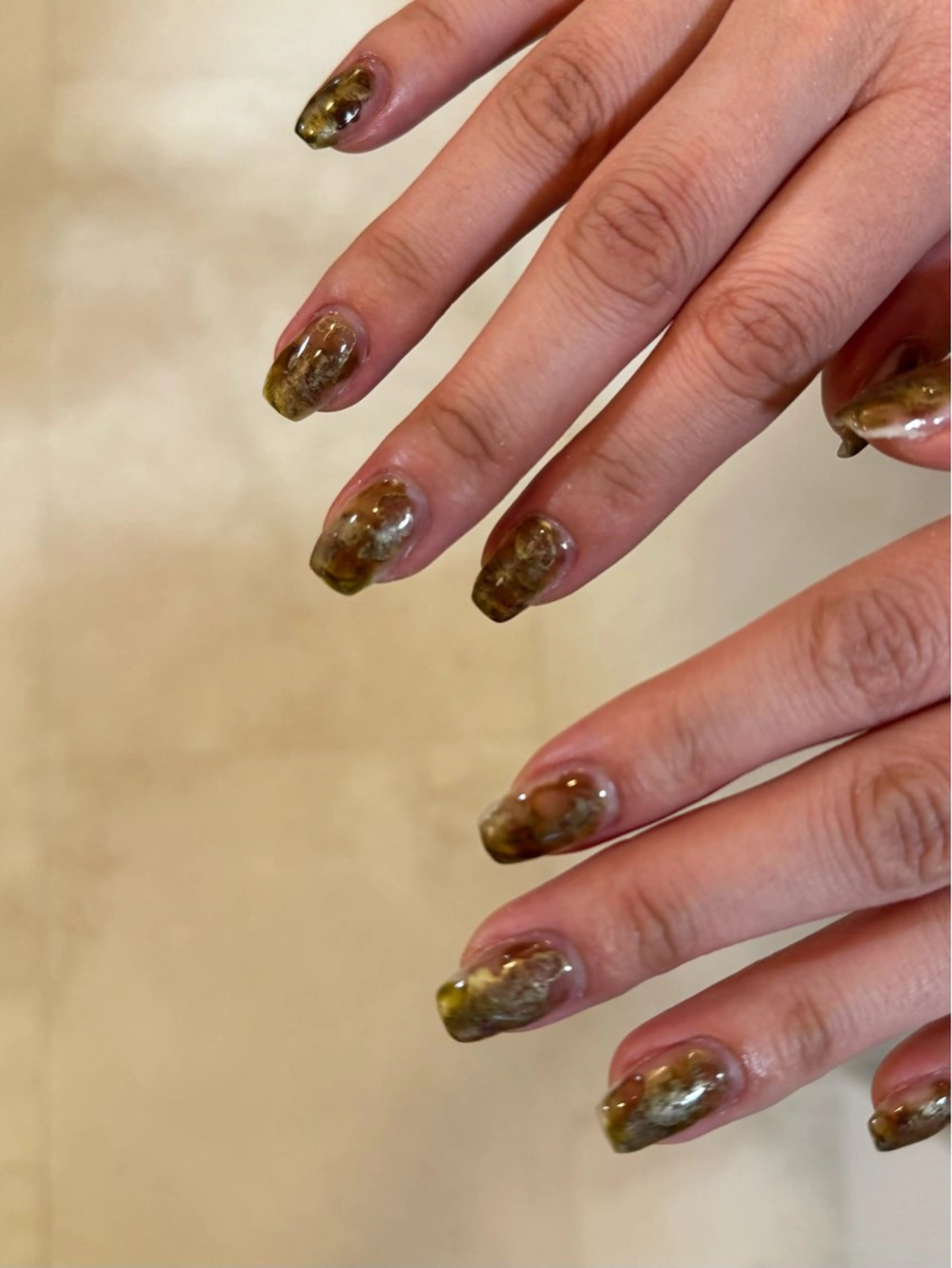 ネイル ブラウン ゴールド ハンドネイル soan 神楽坂店 mayuのネイルデザイン