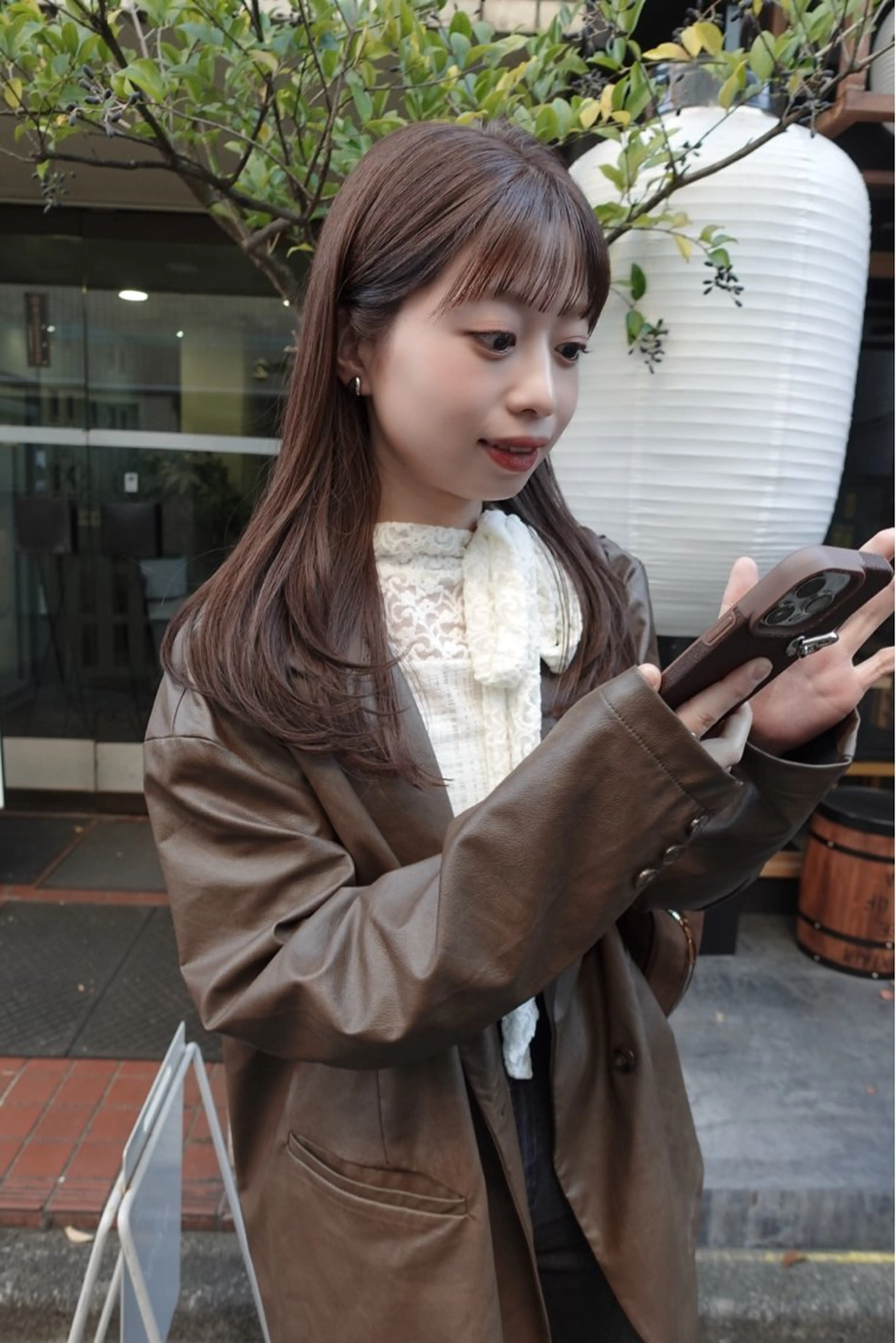 ロング カラー カット ヘアカラー トリートメント 顔周りレイヤー/韓国 ブリーチminamiのヘアスタイル