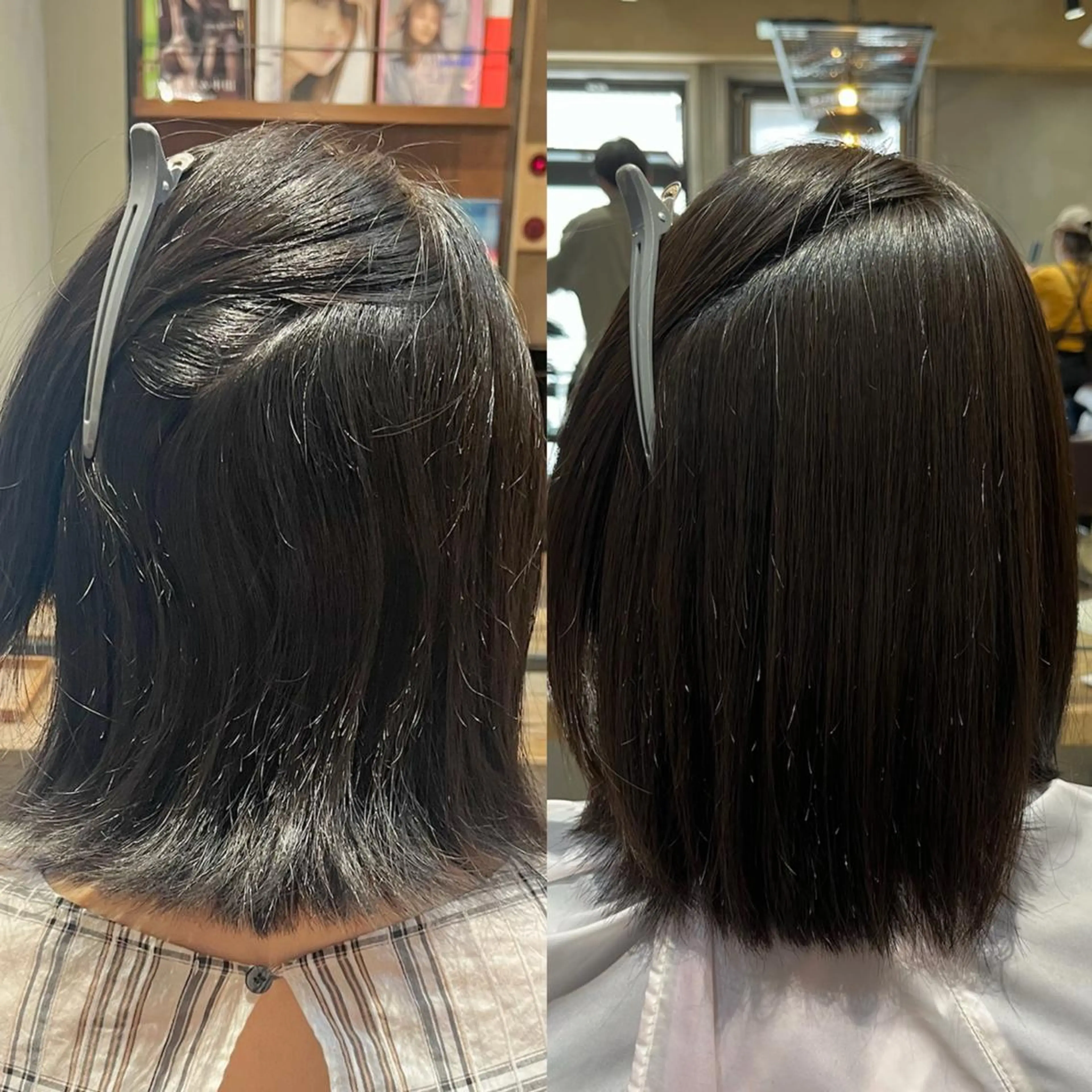 ミディアム パーマ 縮毛矯正 むらたねね🌻 艶髪🫧韓国ヘアのヘアスタイル