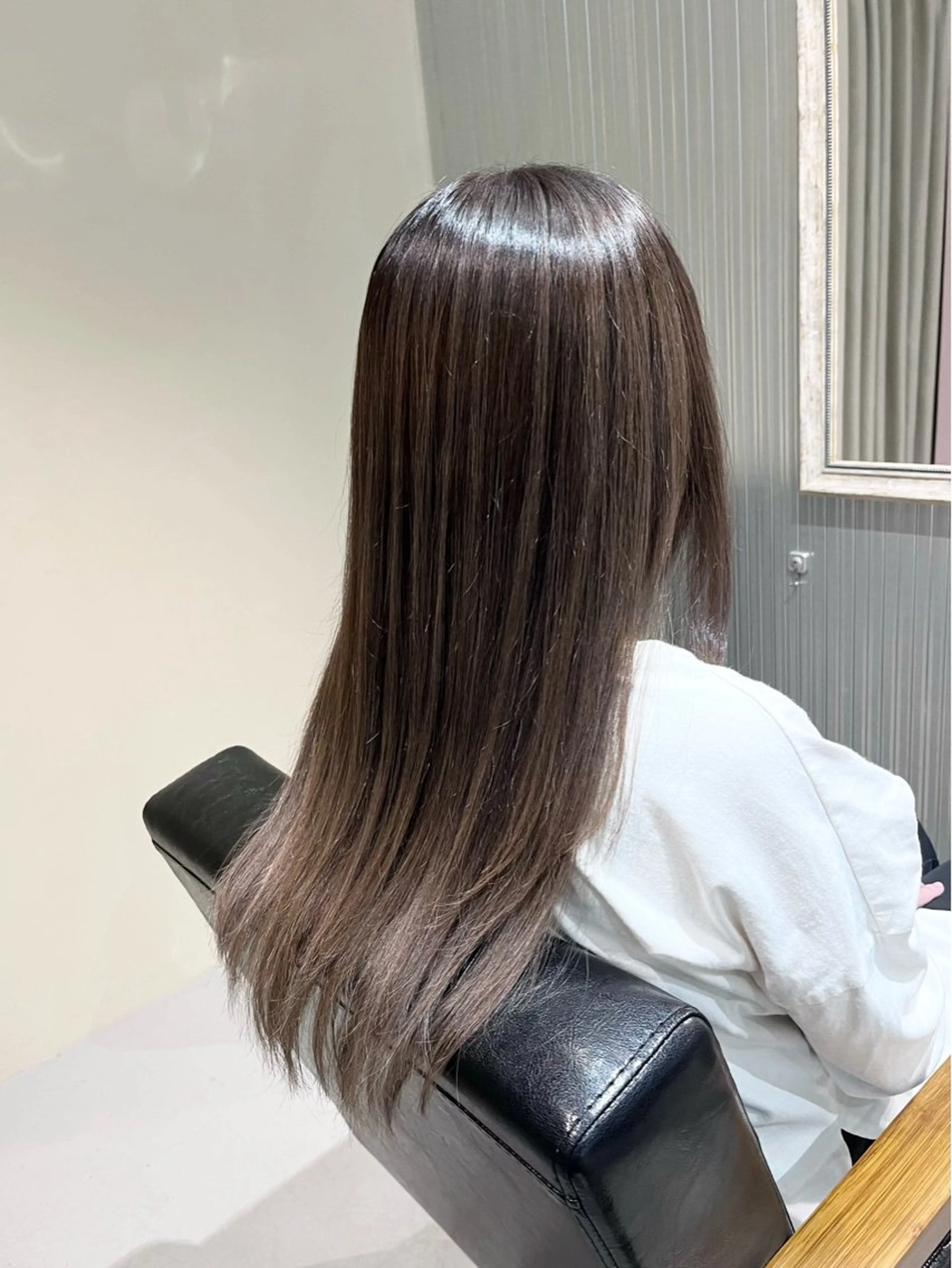 ロング カラー バレイヤージュ ブリーチ グレージュ レイヤーカット 髪質改善特化KIZU /艶髪研究（京都）のヘアスタイル