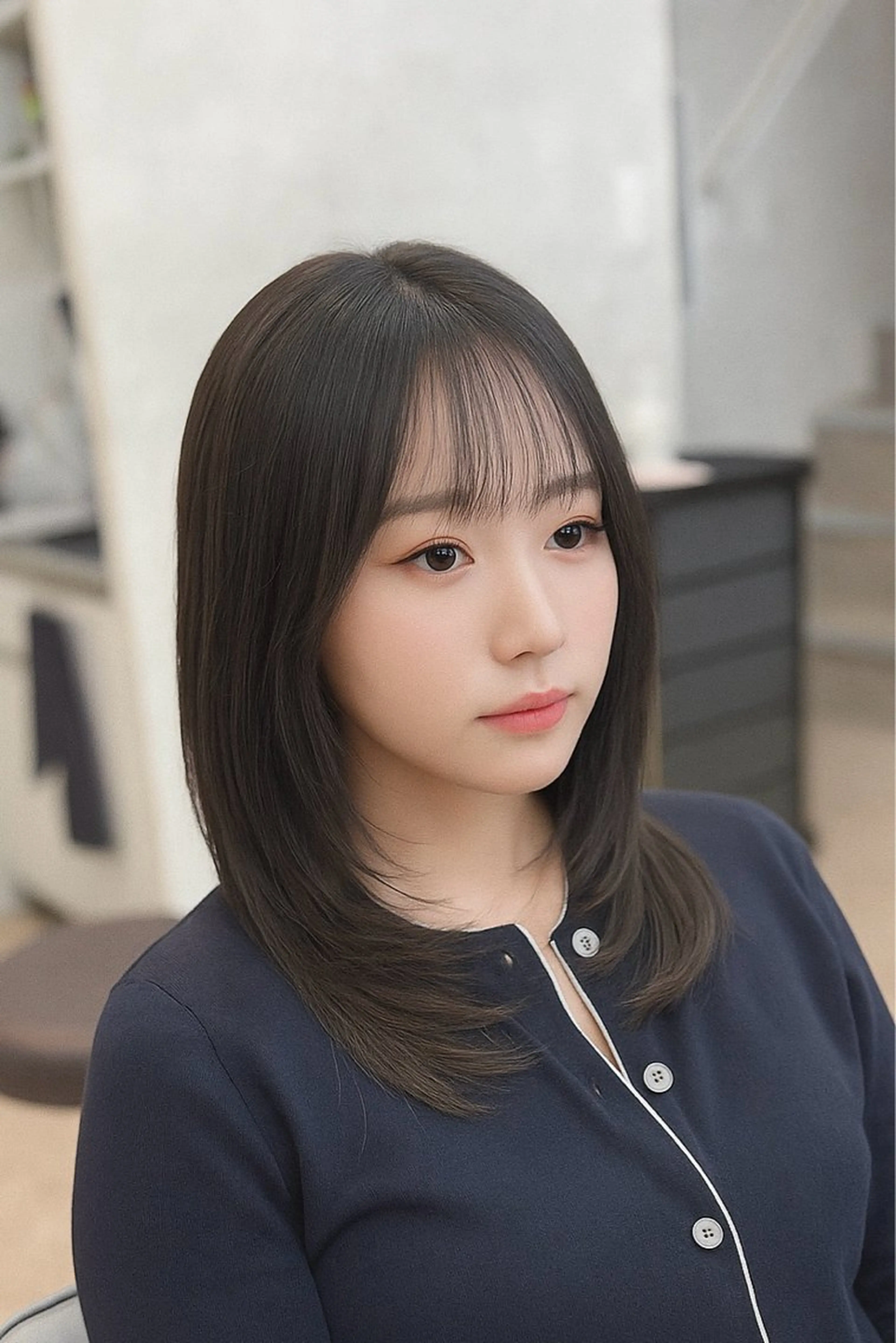 ミディアム カット ヘアカラー ✨レイヤーカット✨ 顔まわり✂️鎌倉楓麻のヘアスタイル
