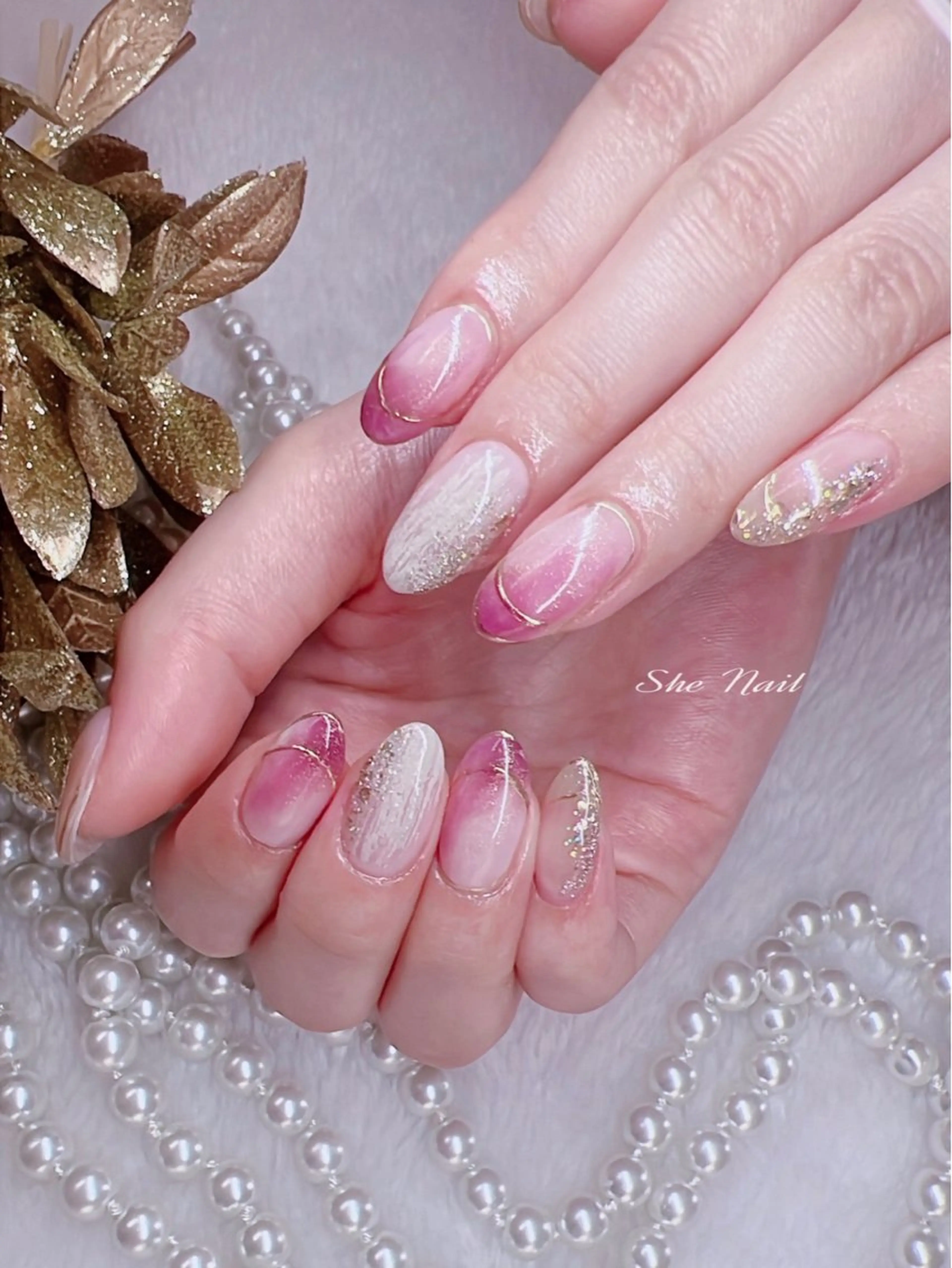 ネイル チークネイル 長さ出し マグネットネイル 持ち込み ニュアンスネイル ハンドネイル She   Nail所属・ISA_ BELLAのネイルデザイン