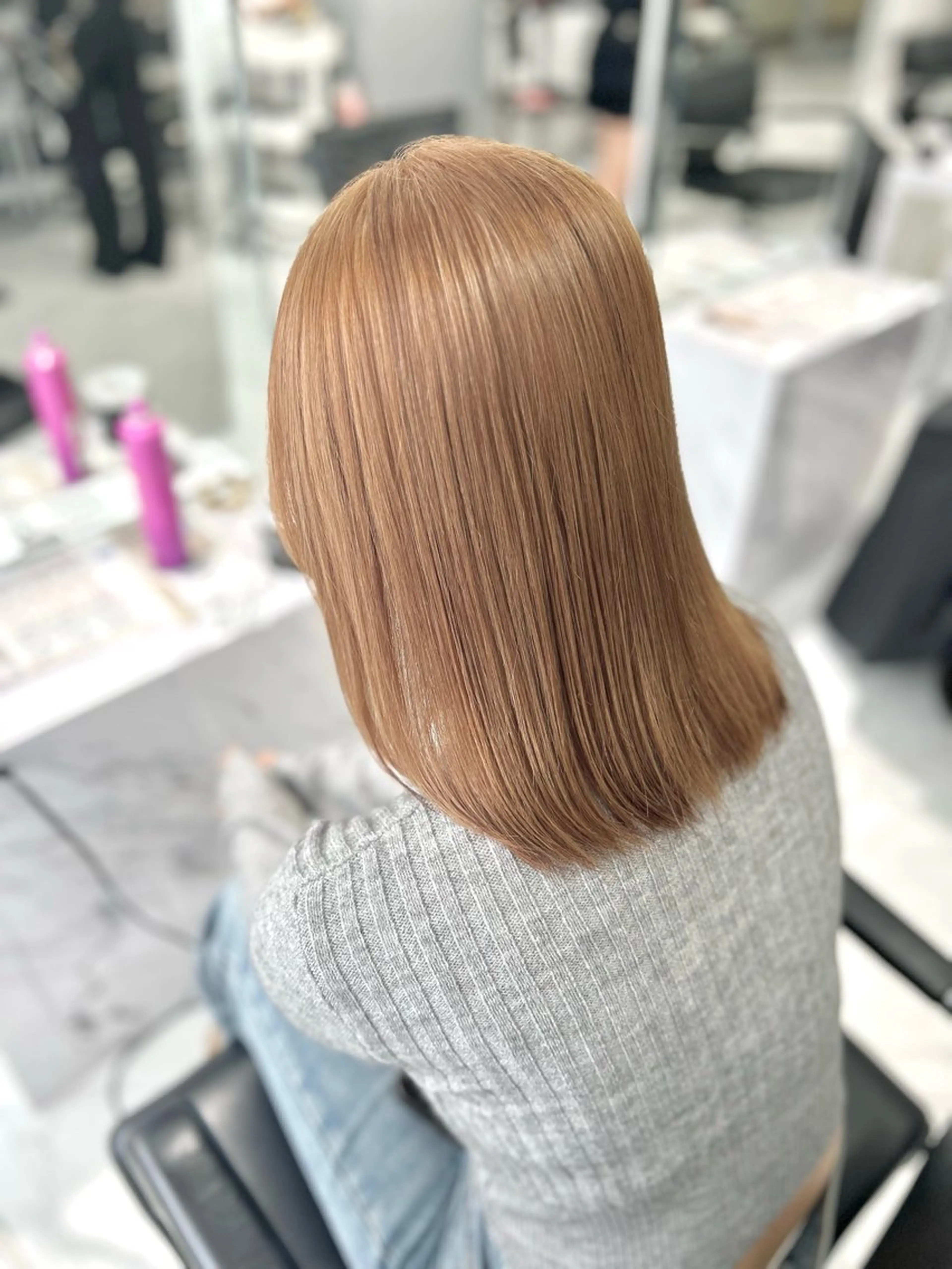 ミディアム カラー ベージュカラー カット ヘアカラー トリートメント shizuna/平尾 /カラー/髪質改善のヘアスタイル