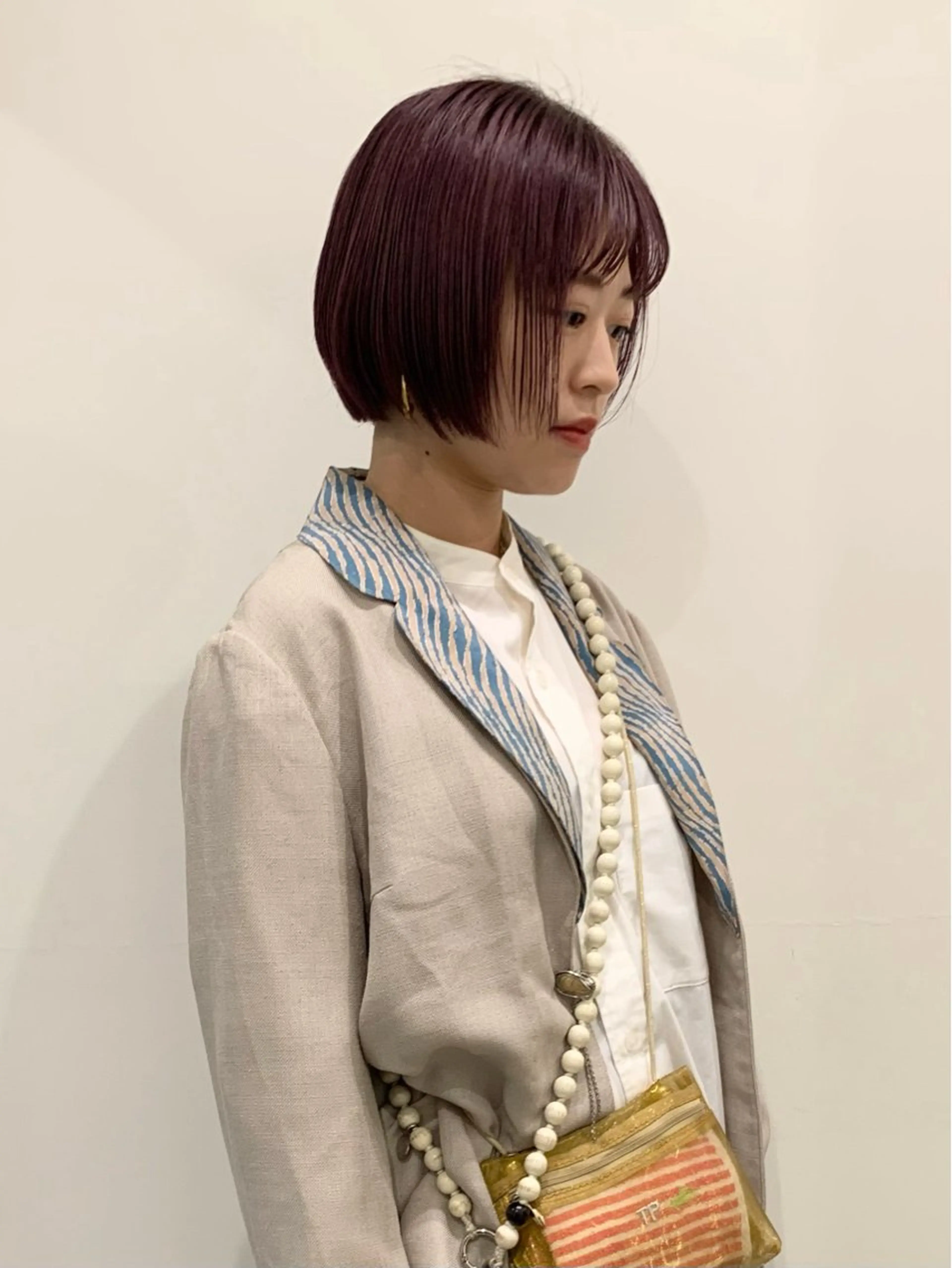 ミディアム カラー ラベンダーカラー ラベンダーピンク ピンクカラー カット ヘアカラー トリートメント 落合希 Olivebeigeのヘアスタイル