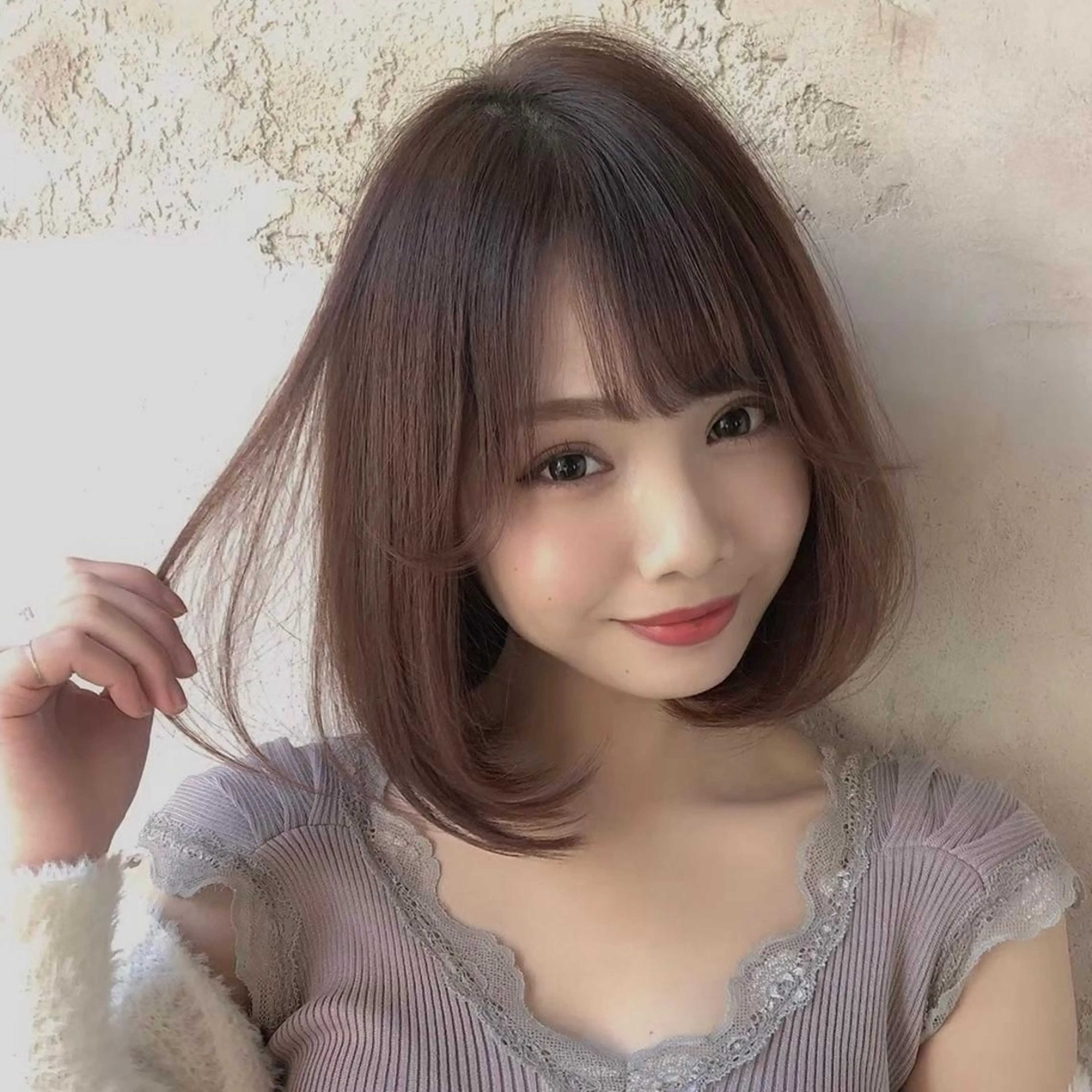 ミディアム カラー 酒井 里穂のヘアスタイル