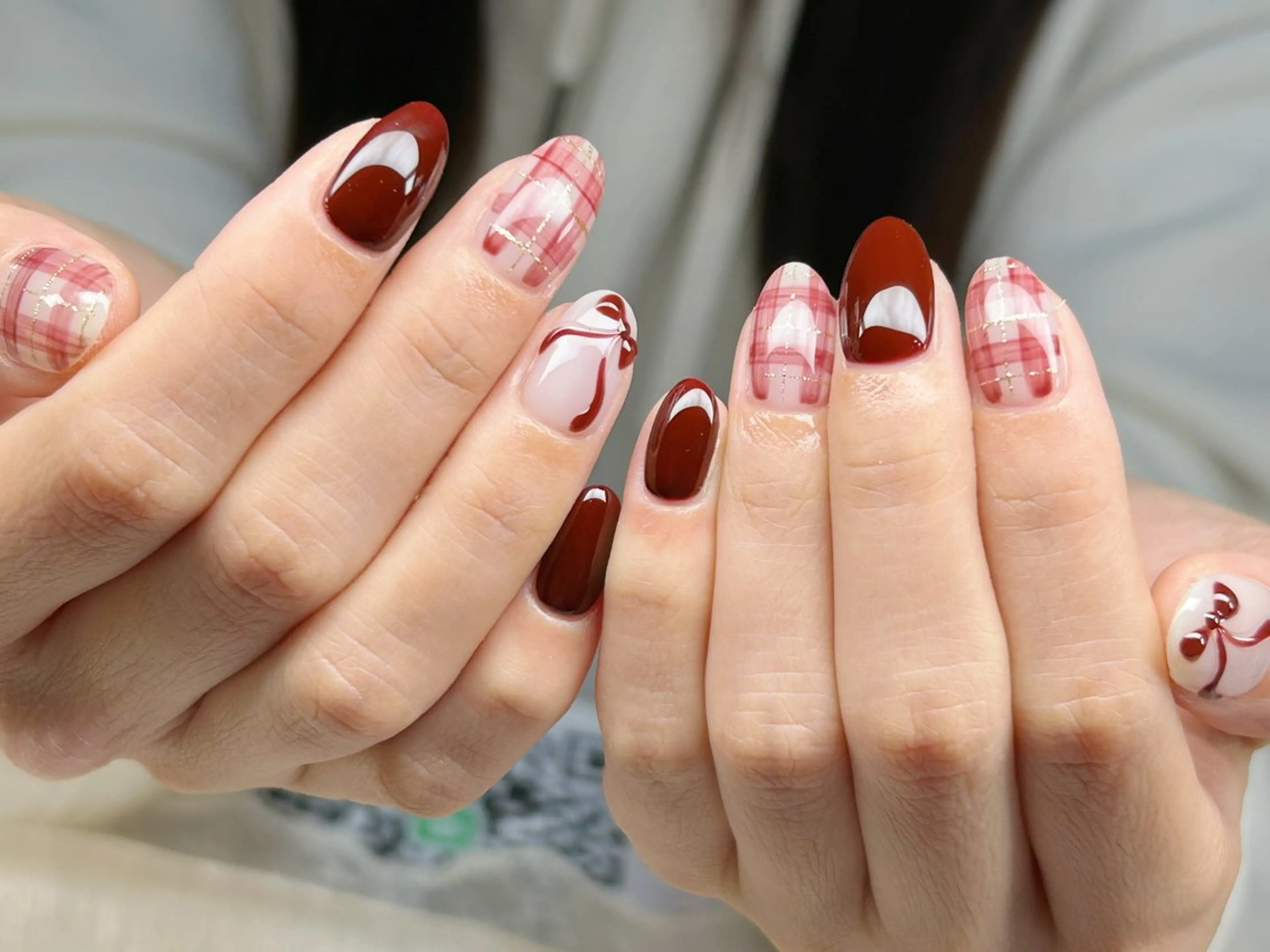 ネイル アートネイル チークネイル 成人式 入学式 長さ出し ハンドネイル Lino Nailのネイルデザイン