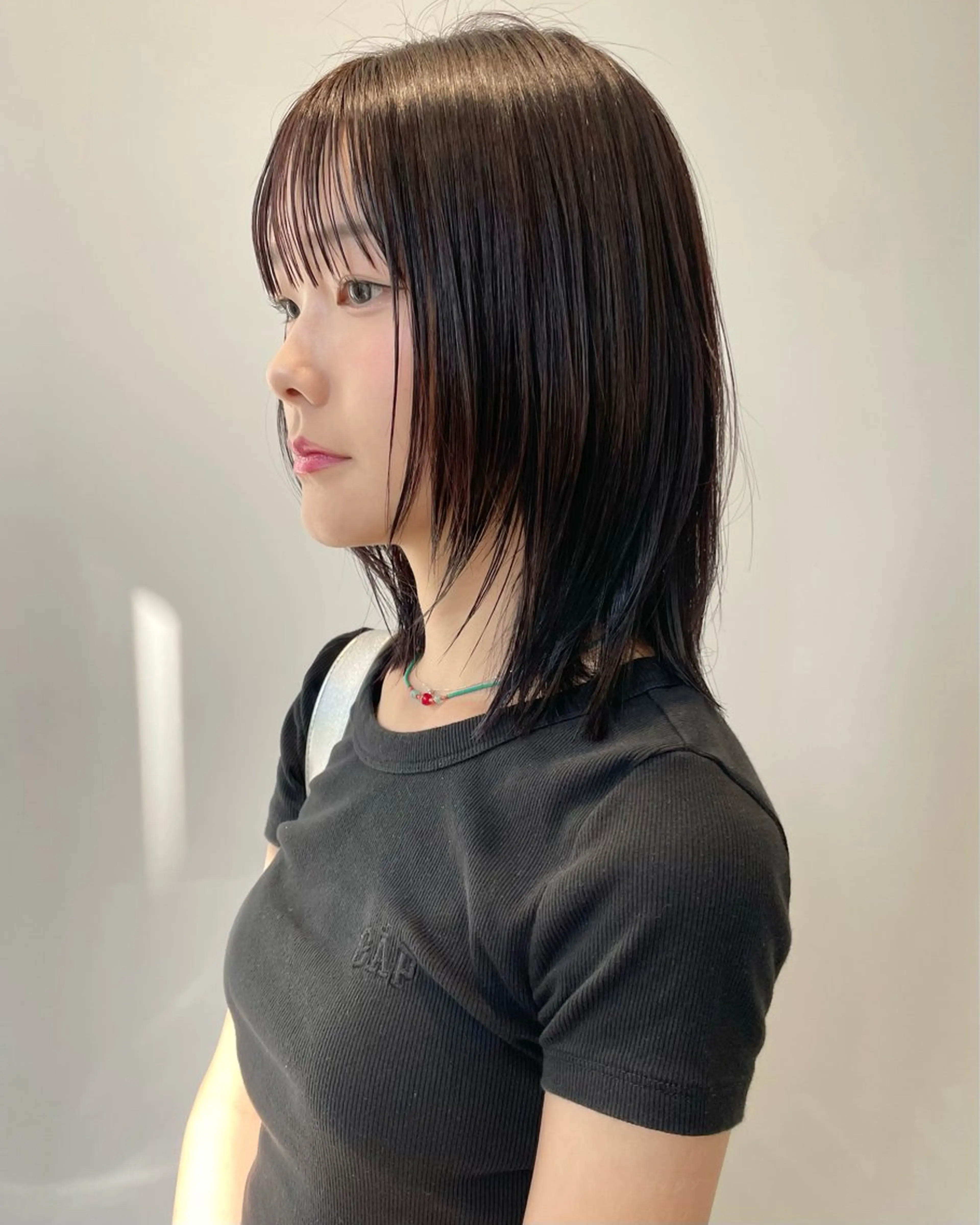 ミディアム カラー ボブ レイヤーカット 石川玲菜/ 髪質改善ボブ/メンズのヘアスタイル