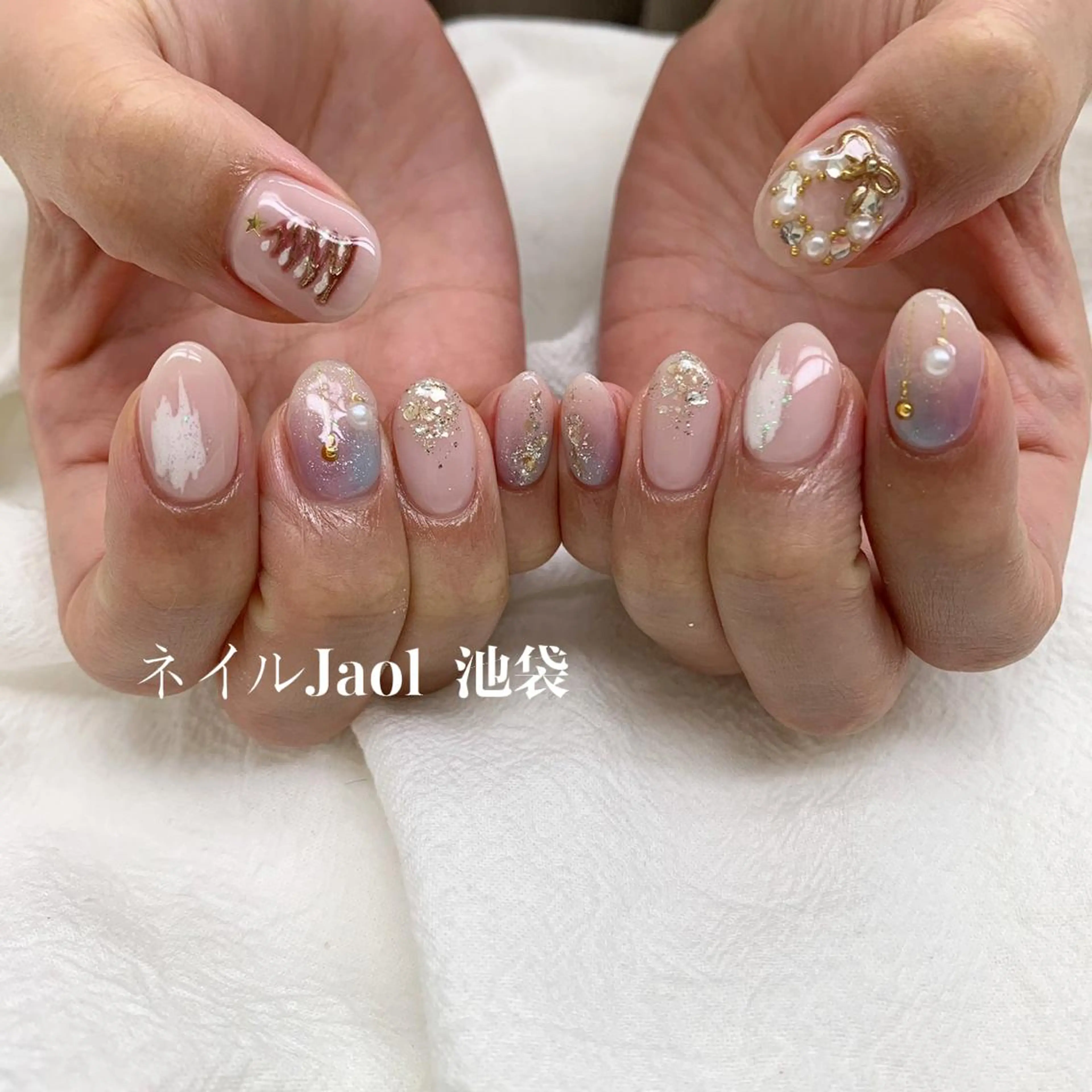 ショート クリスマス ネイルJaol 池袋のネイルデザイン