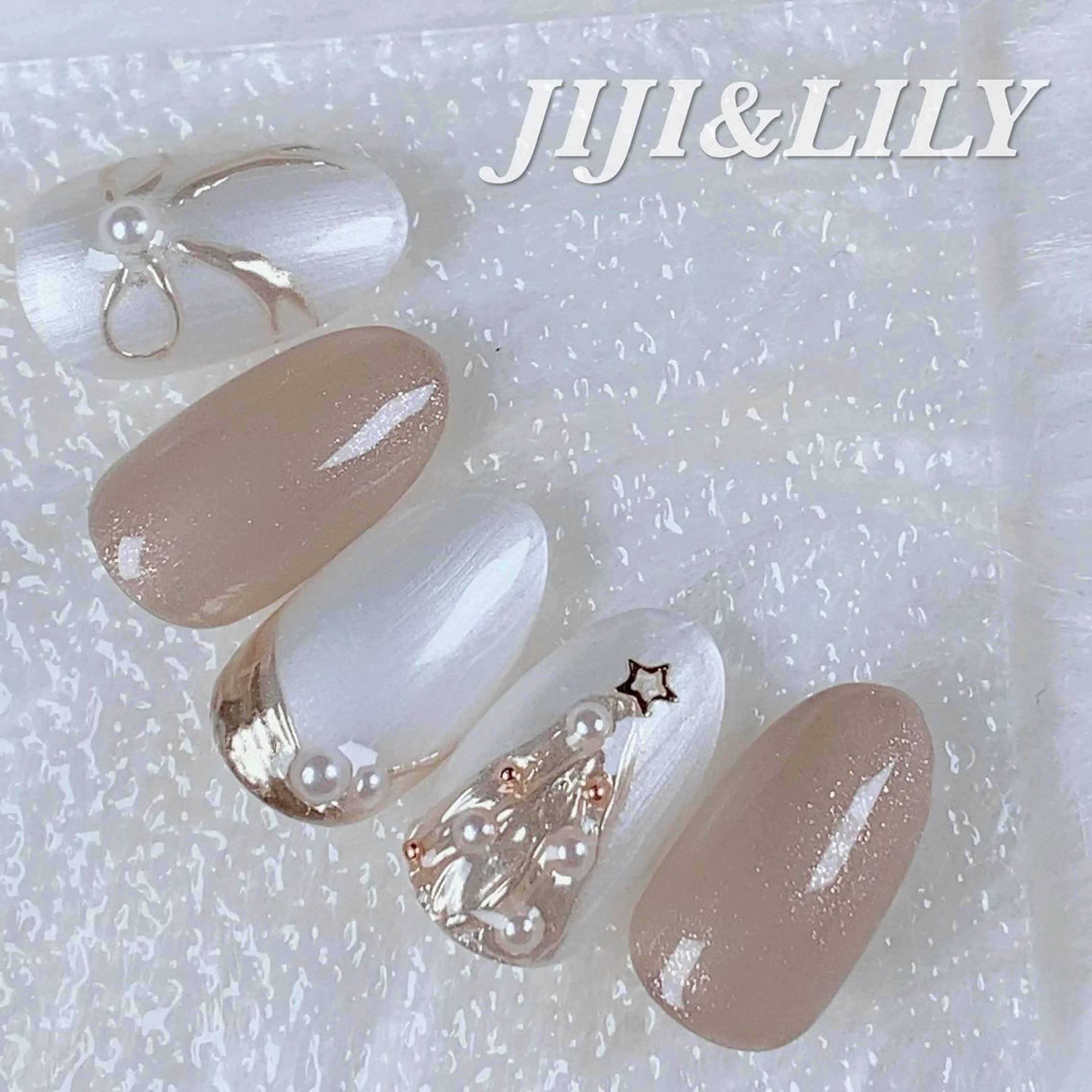 ネイル ホワイト 冬ネイル クリスマス 豊田 圭子のネイルデザイン