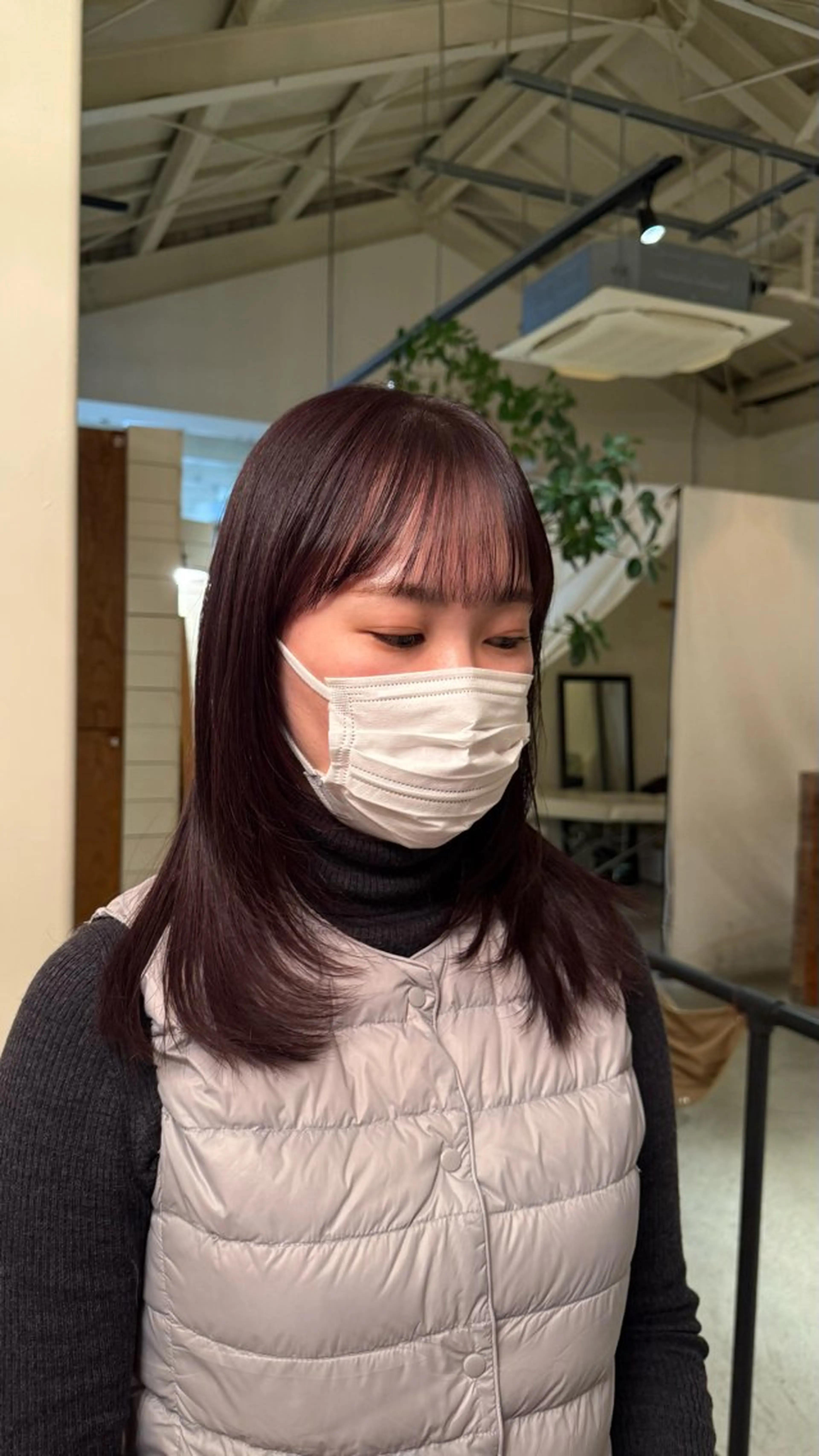 ミディアム カラー ラベンダーカラー レイヤーカット 髪質改善/暖色カラー /レイヤーカット/翠のヘアスタイル