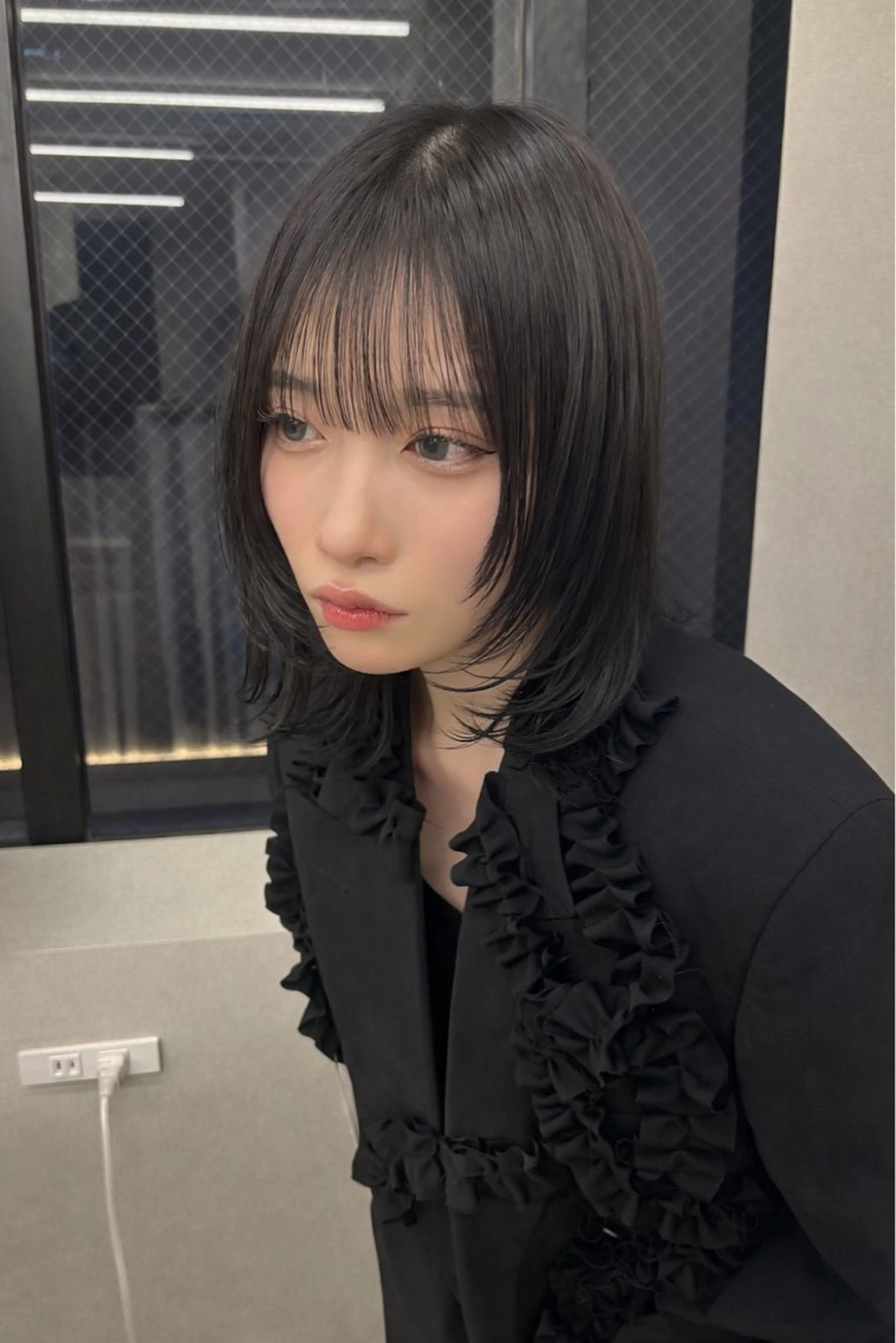 ミディアム 【大阪】縮毛矯正×ハ イトーン✨のヘアスタイル