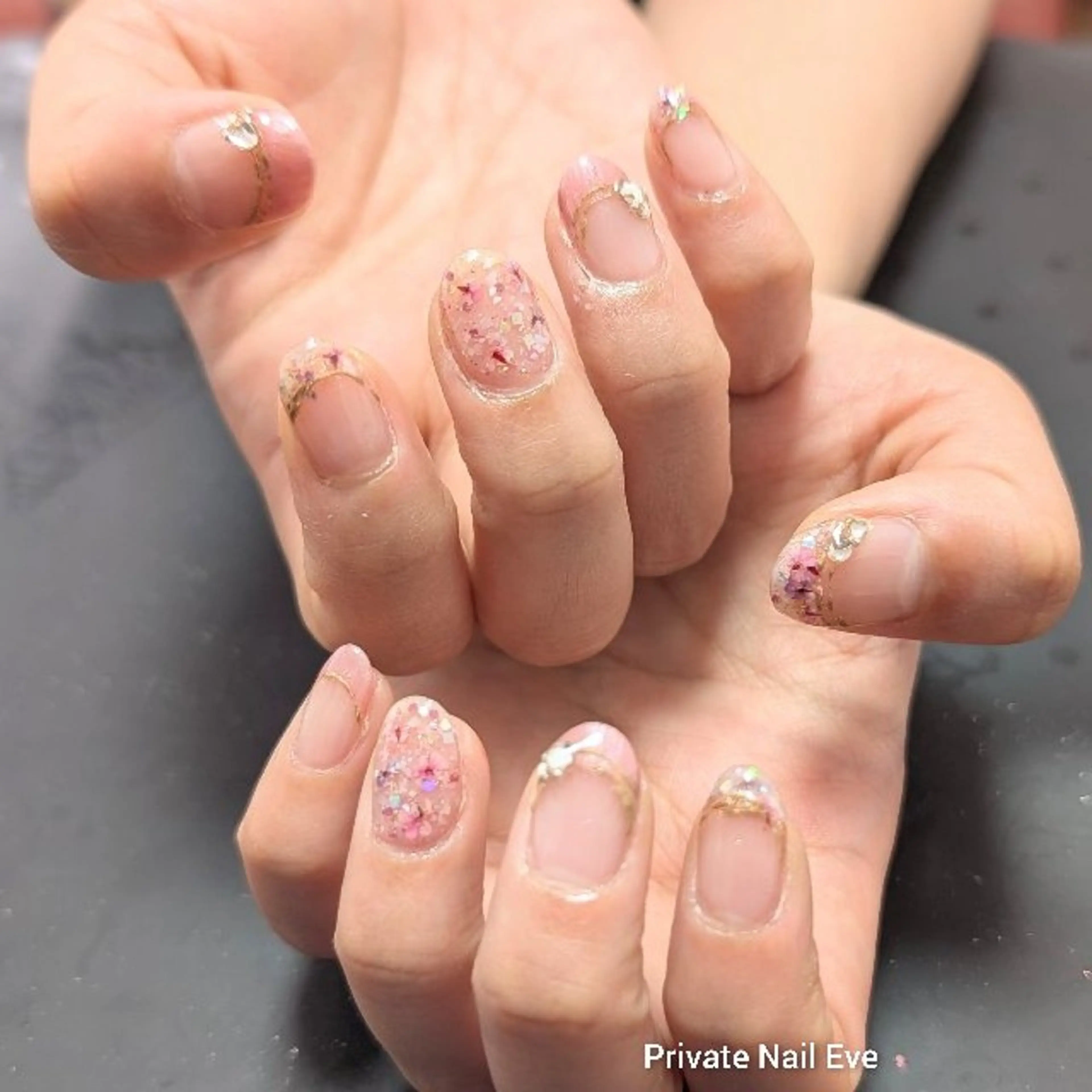 ネイル フラワーネイル フレンチネイル ミラーネイル 持ち込み ハンドネイル ネイル junkoのネイルデザイン