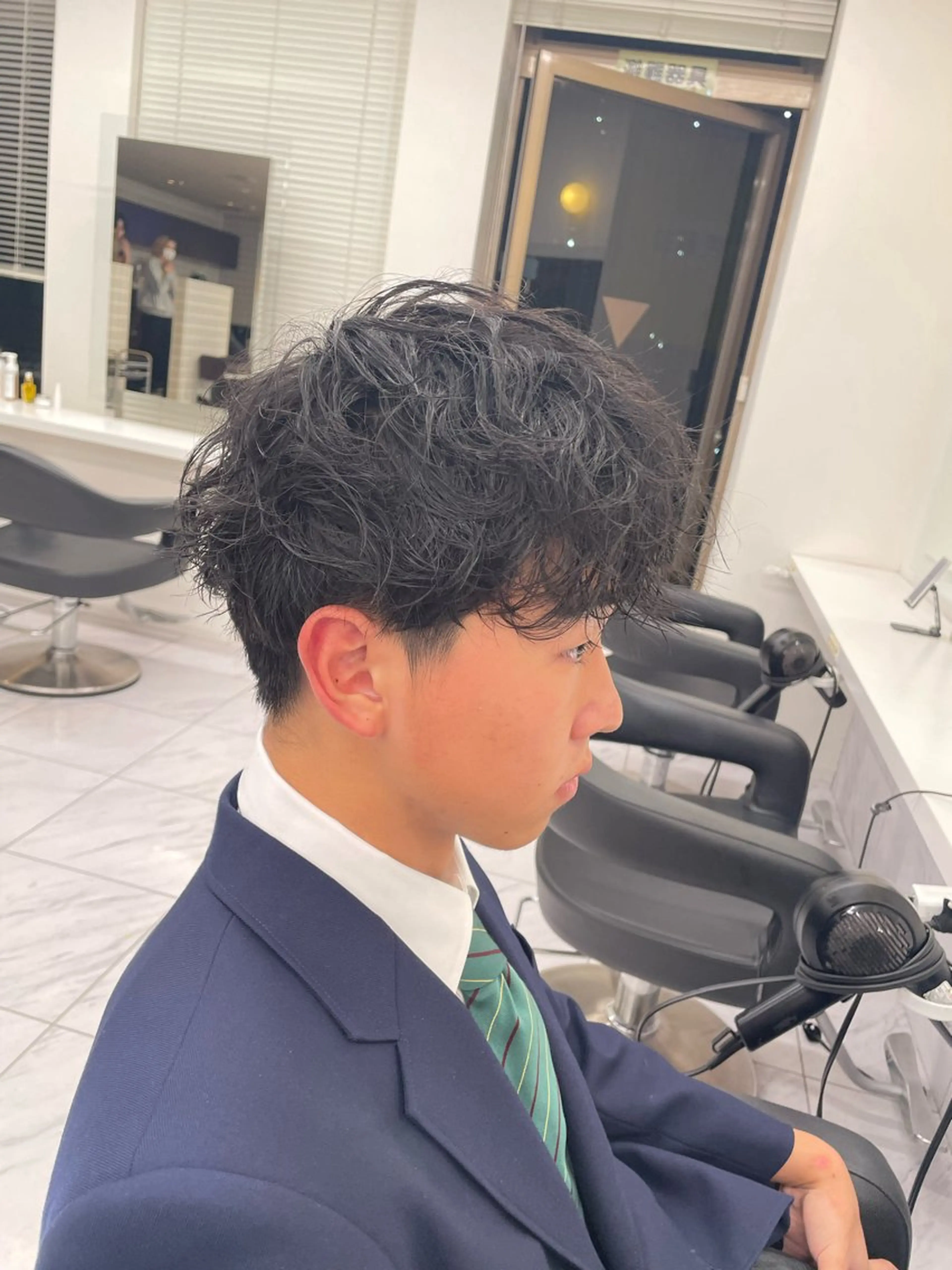 ショート カラー パーマ ヘアアレンジ メンズ キッズ 韓国系🇰🇷🩶 艶暗髪/MEIのヘアスタイル