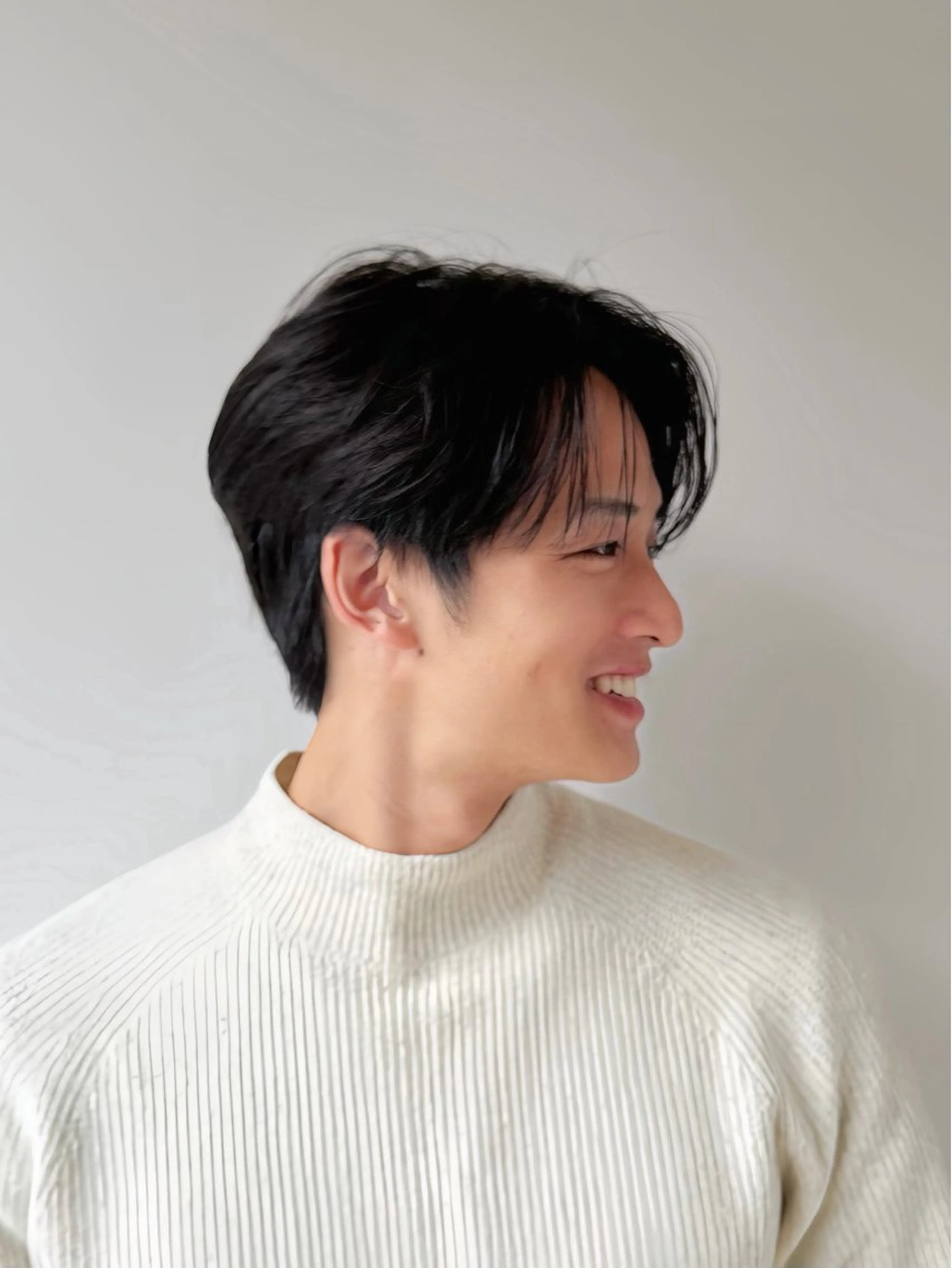 ショート メンズ センターパート カット トリートメント ニュアンスパーマ/ フェザーパーマ/平木のヘアスタイル