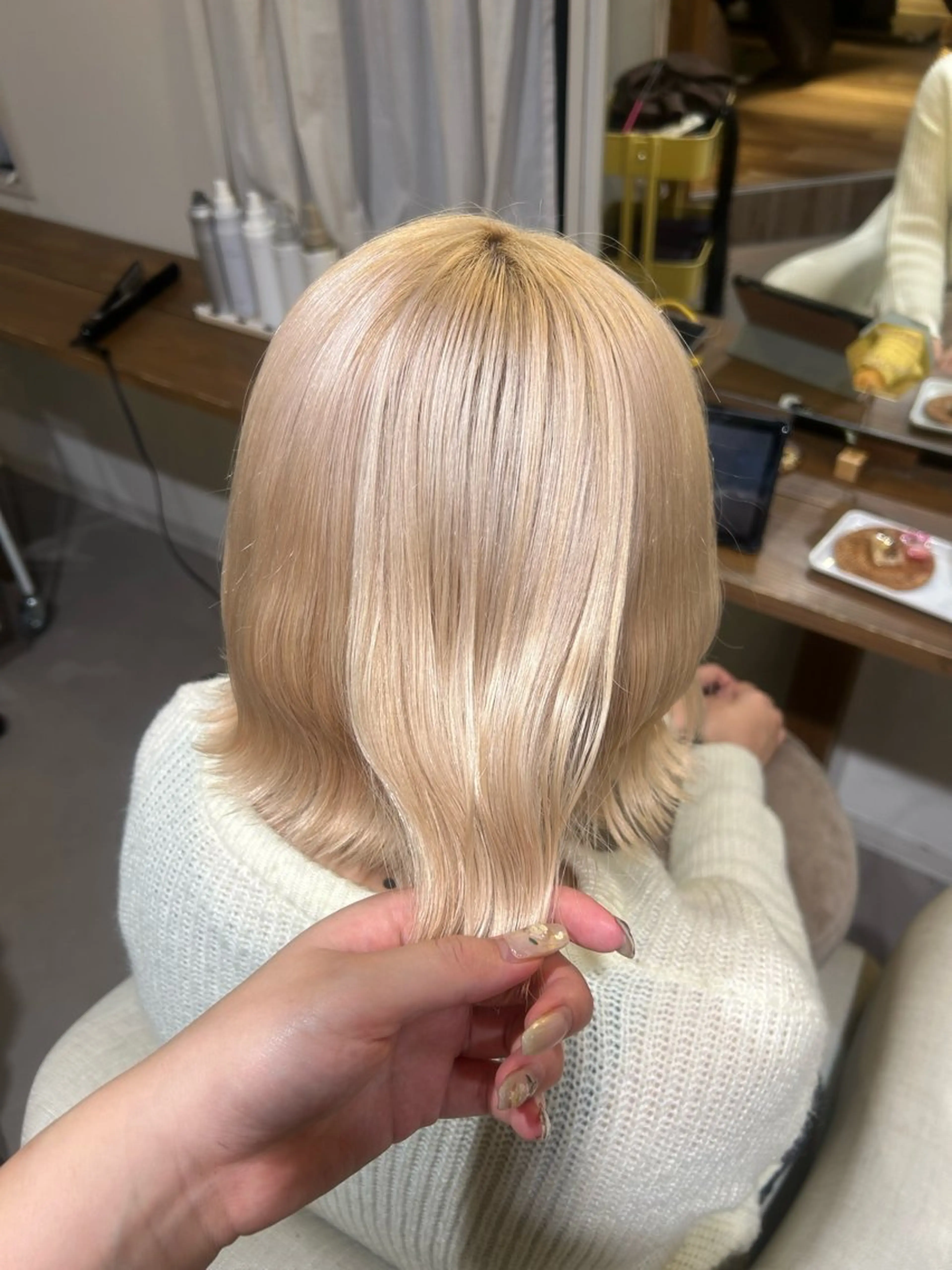 ミディアム カラー shu ラベンダー/ピンクのヘアスタイル