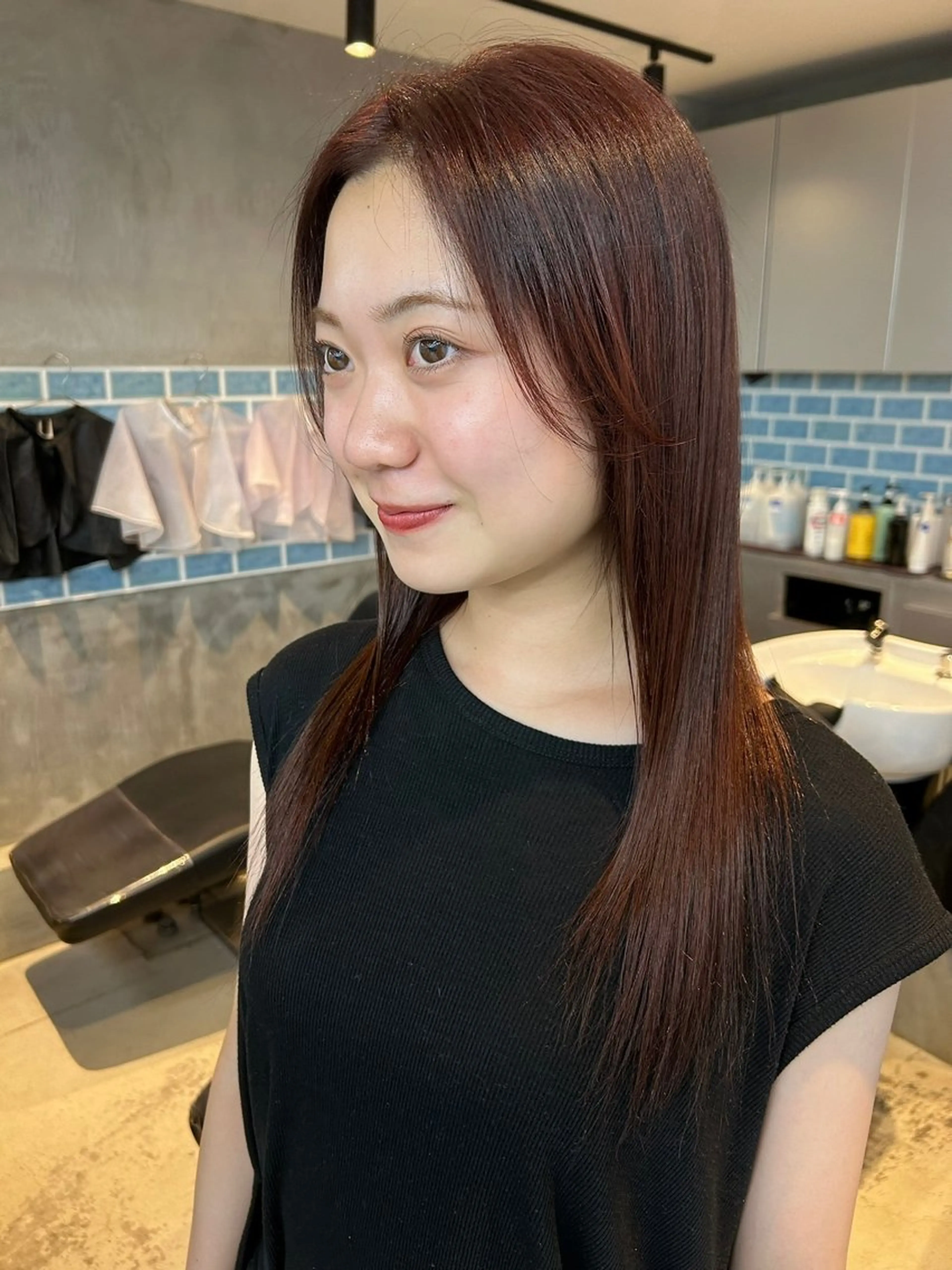 ミディアム カラー パーマ 艶感カラー💫 りょお🫧のヘアスタイル