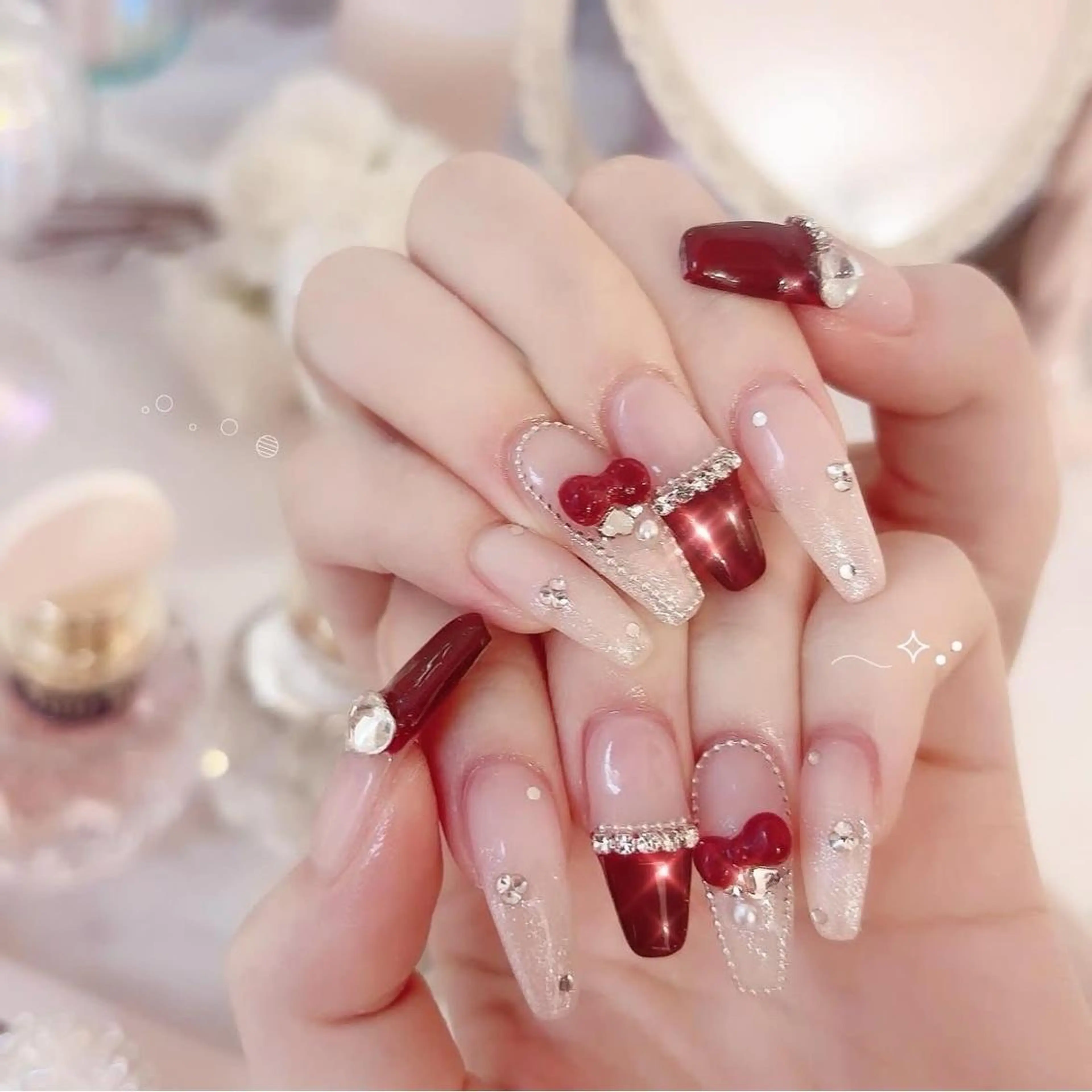 ネイル 長さ出し フレンチネイル グラデーション 卒業式 マグネットネイル Sora nail 長さ出し専門店のネイルデザイン