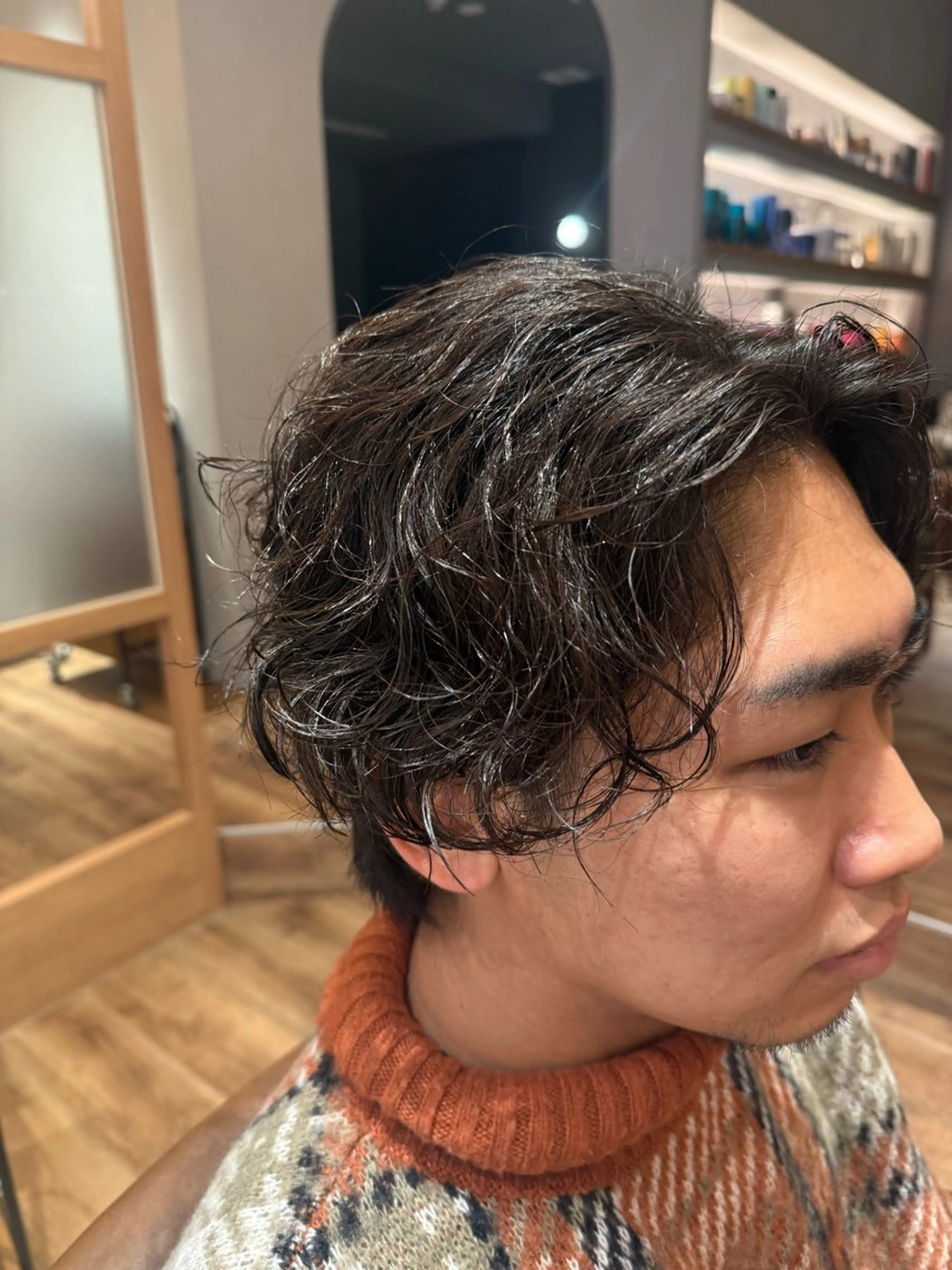 パーマ メンズ メンズパーマ 韓国風/レイヤー/ 透明感カラー/みなみのヘアスタイル