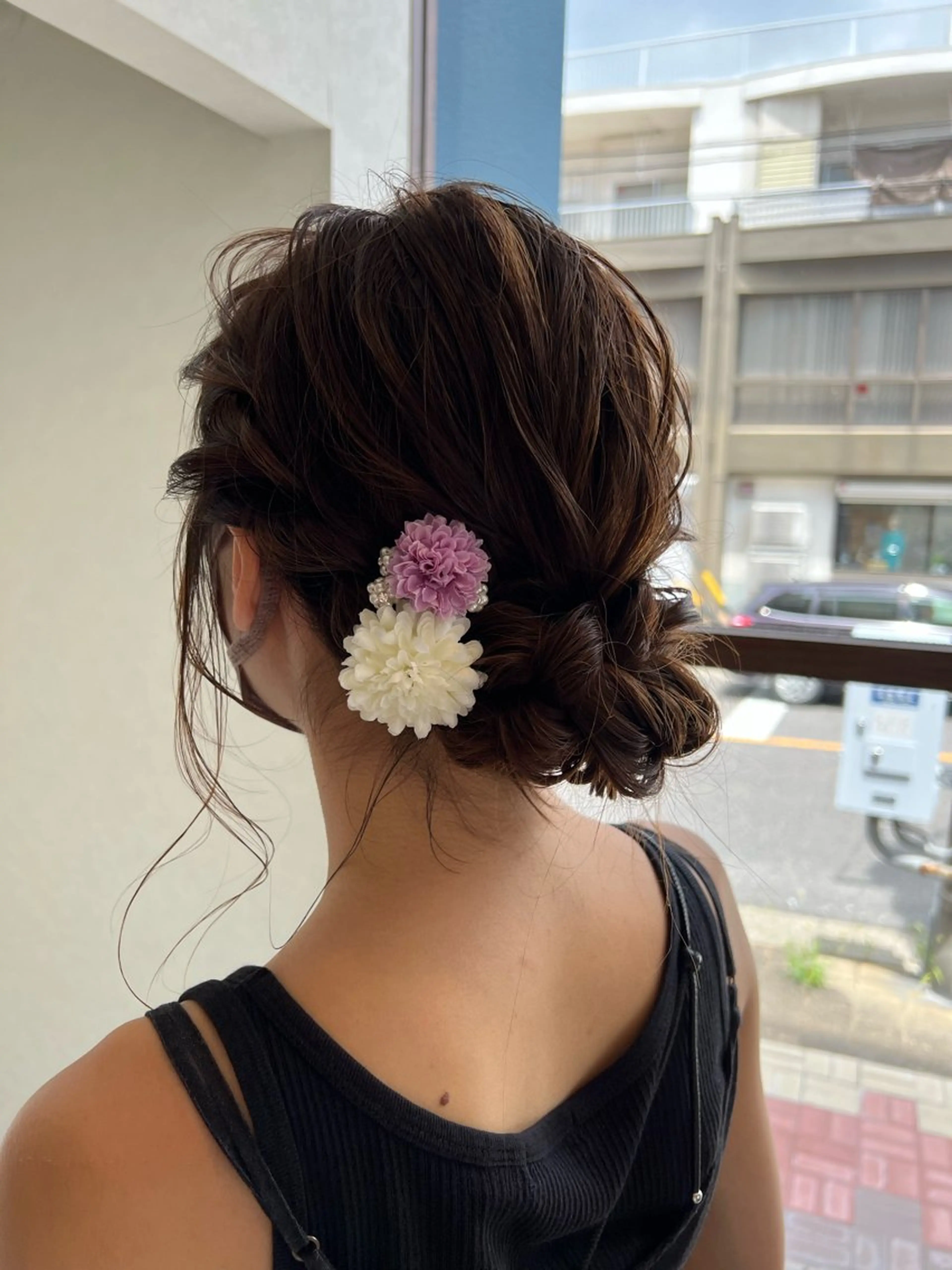 ロング カラー ヘアアレンジ 浴衣 letterby novel  はるみのヘアスタイル