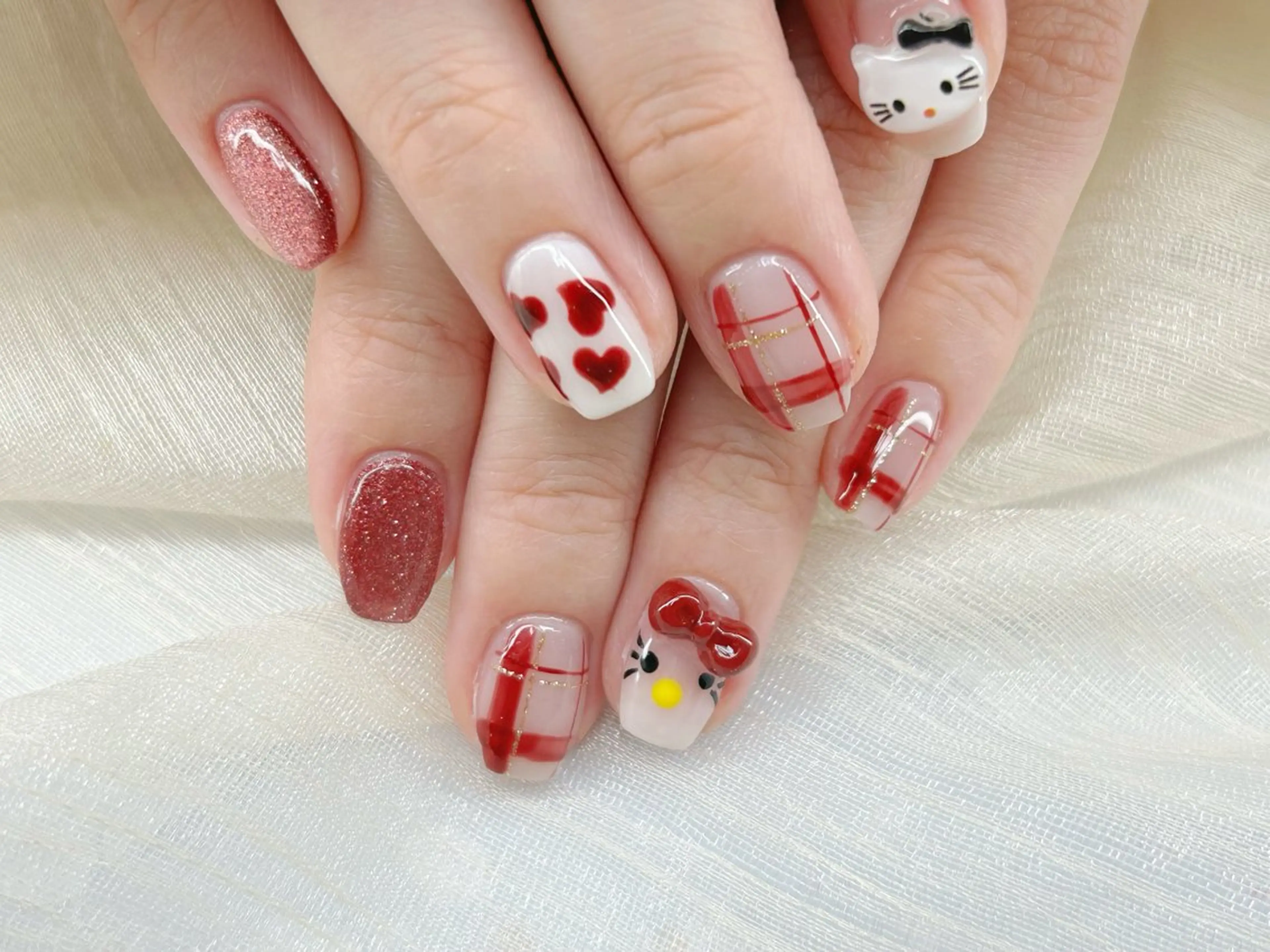 ネイル アートネイル 成人式 長さ出し フットネイル マグネットネイル ハンドネイル Lino Nailのネイルデザイン