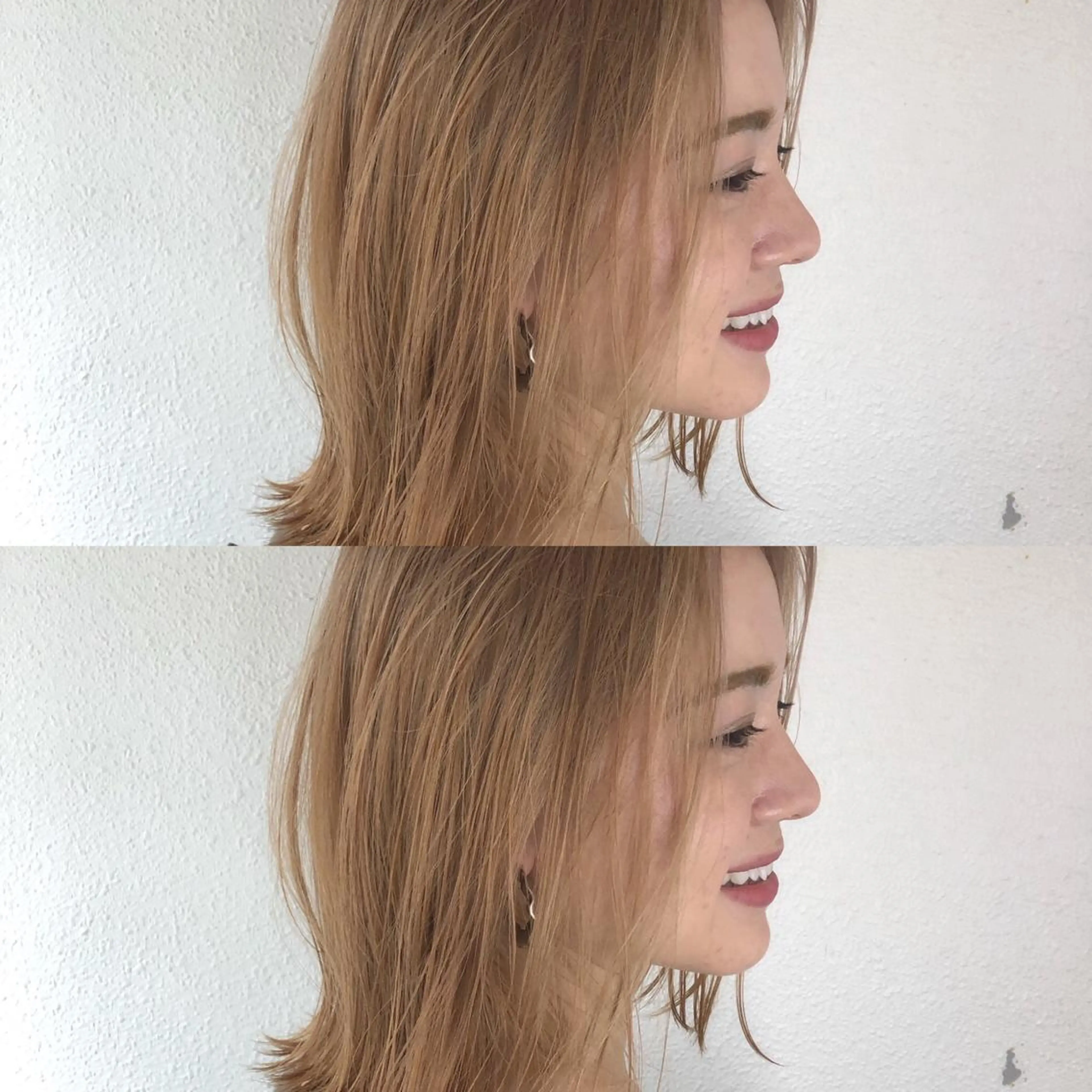 セミロング カラー ベージュカラー ブリーチ あさだ しゅうたろうのヘアスタイル