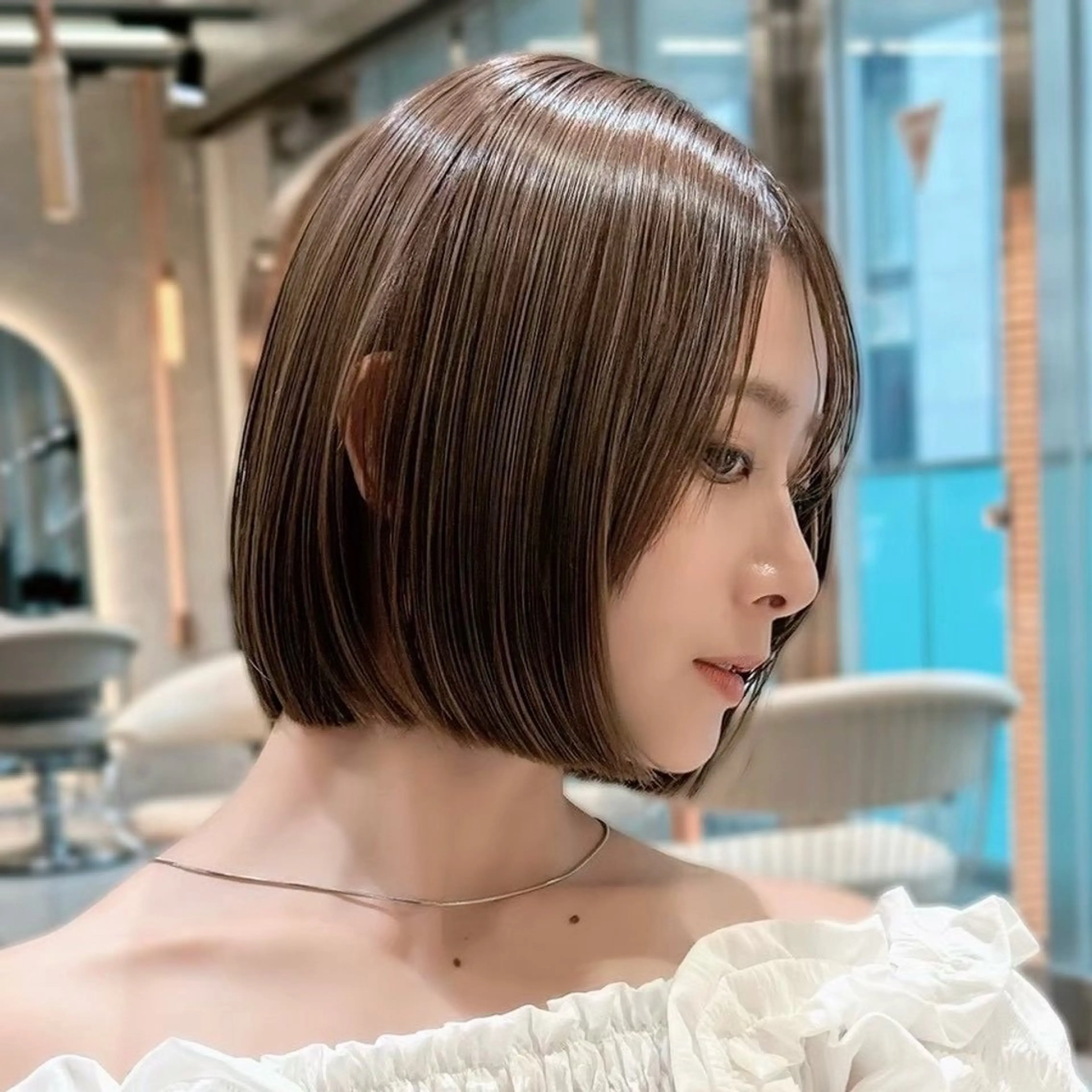 ショート ボブ/レイヤー/ 縮毛矯正/ 渡邊莉玖のヘアスタイル