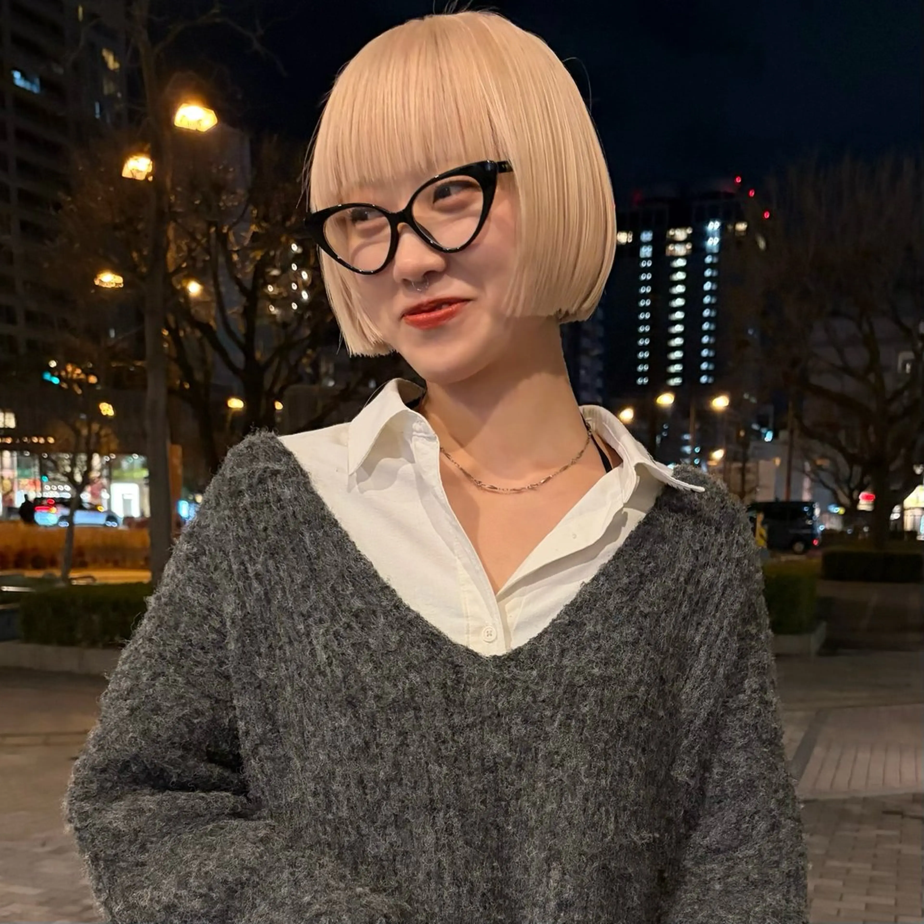 ショート カット ヘアカラー トリートメント ボブ/ハイトーン/ 岡山駅/別曽遥也のヘアスタイル