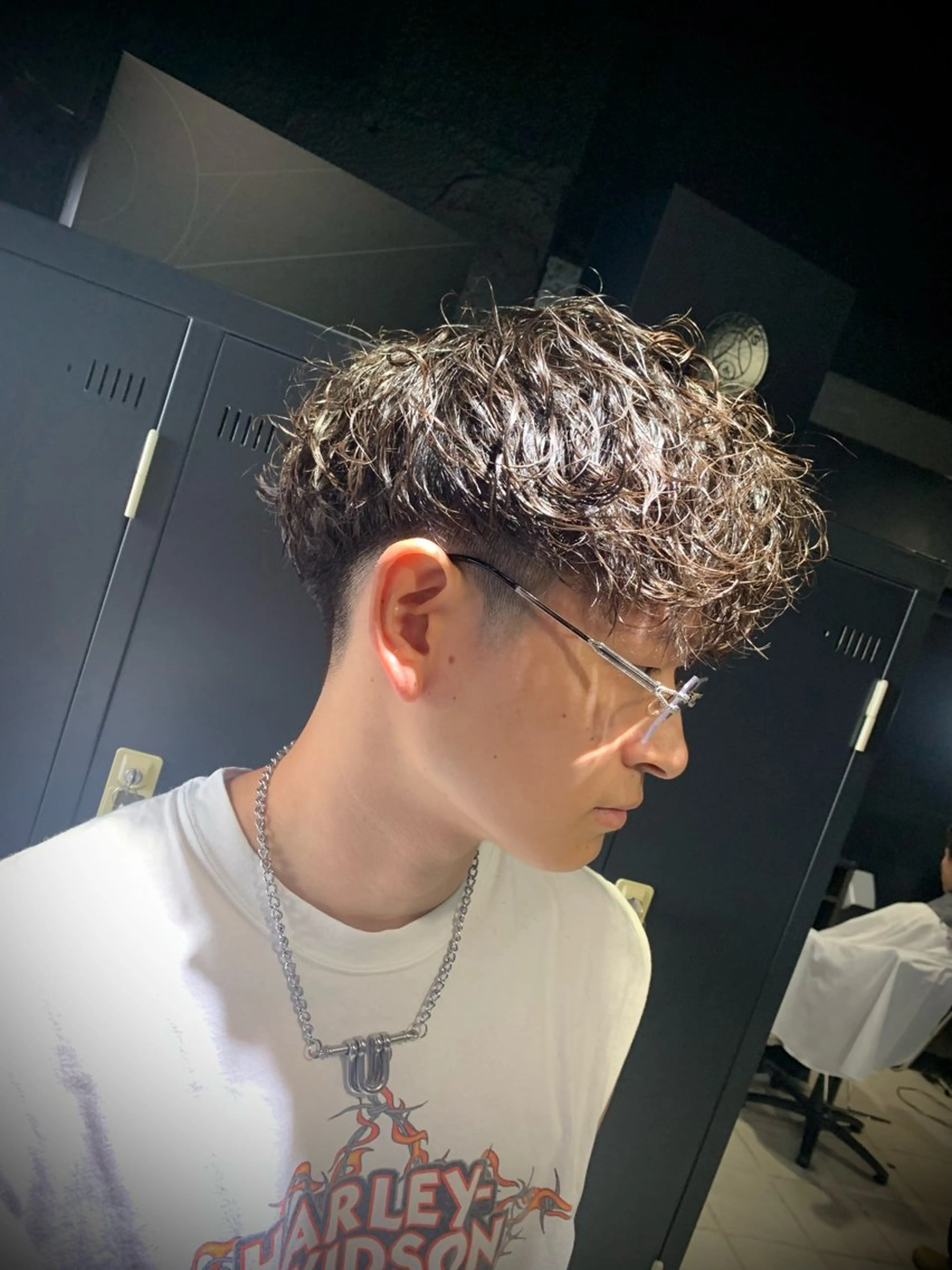 ショート メンズ マッシュ メンズパーマ 波巻きパーマ カット パーマ トリートメント ヘアセット メンズパーマ/難波/ 心斎橋　室園亮佑のヘアスタイル