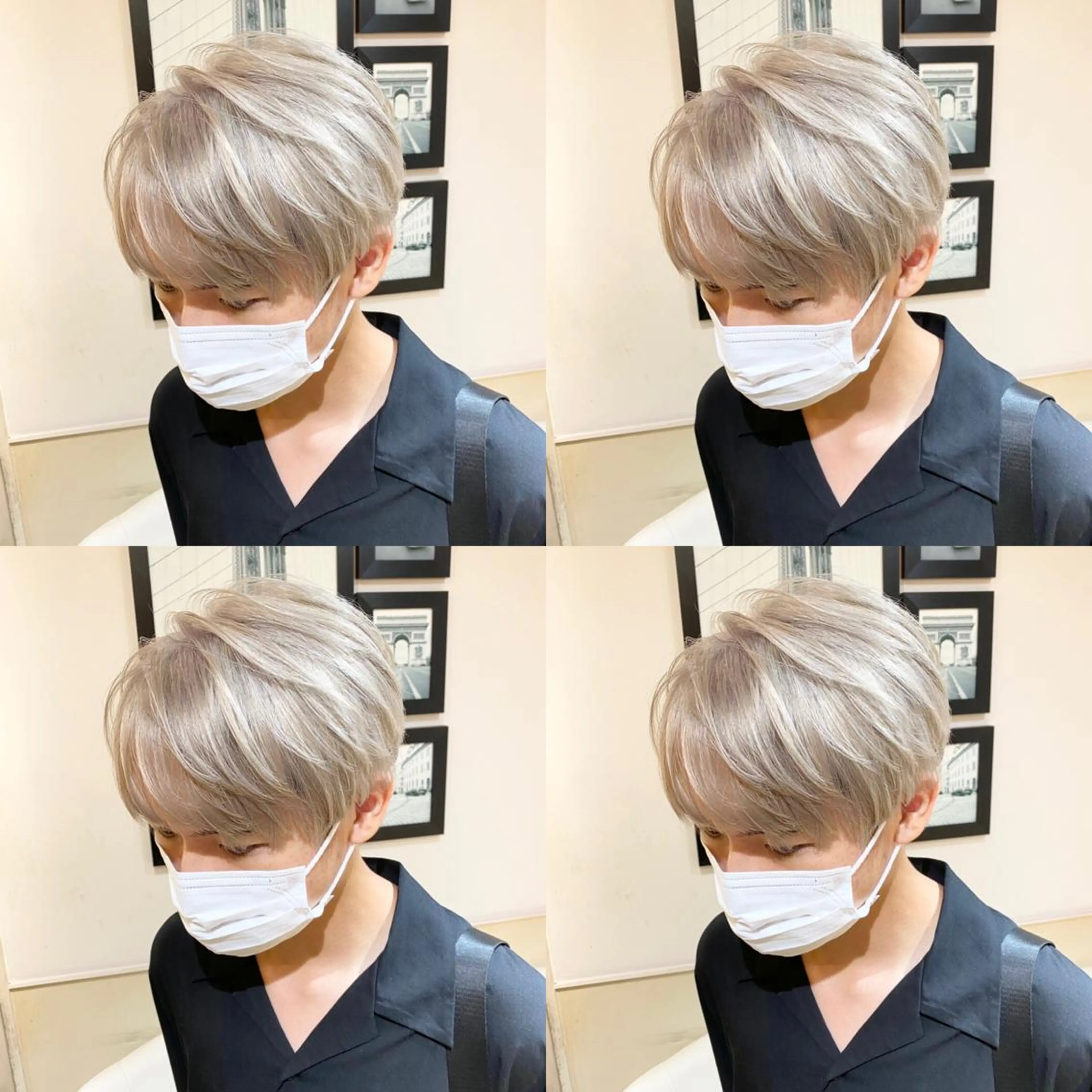 ショート カラー メンズ メンズバレイヤージュ メンズブリーチ メンズハイライト メンズハイトーン メンズインナーカラー ご予約 宜しくお願いします！のヘアスタイル