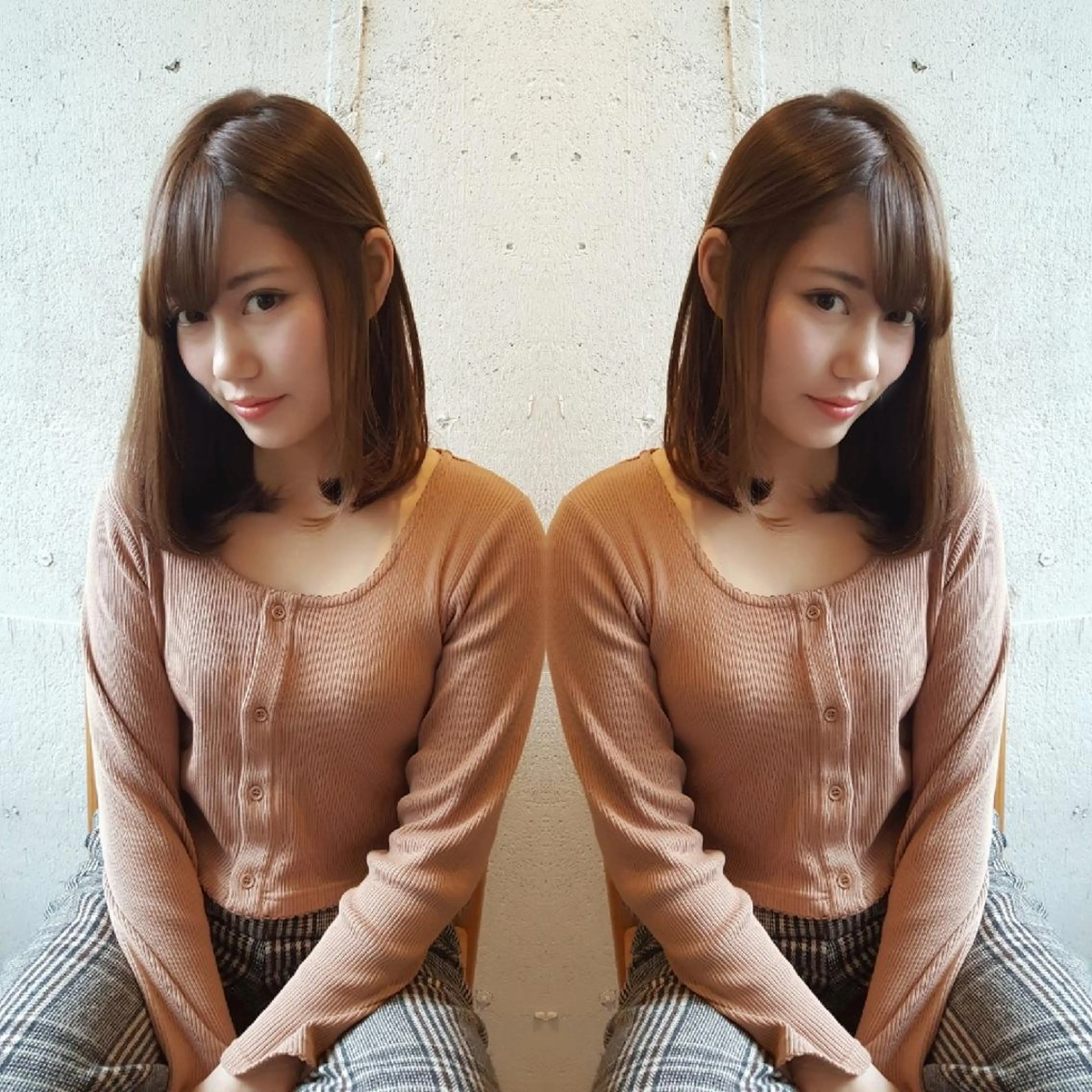 ミディアム アッシュ あらき ちさとのヘアスタイル