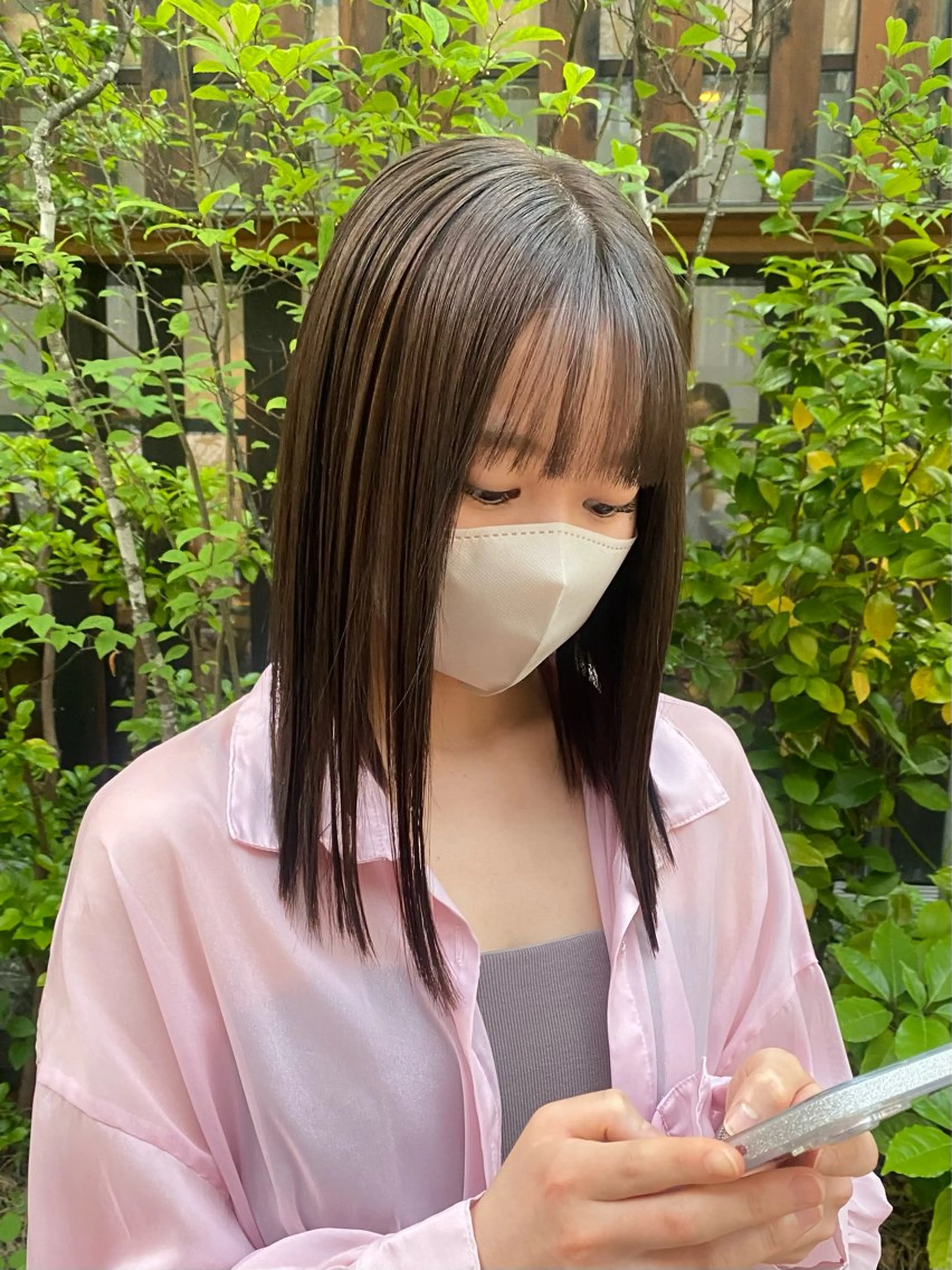 セミロング カラー ベージュカラー ショコラベージュ オレンジ ヘアカラー トリートメント asuka‪‪‎🤍 Lita 1Fのヘアスタイル