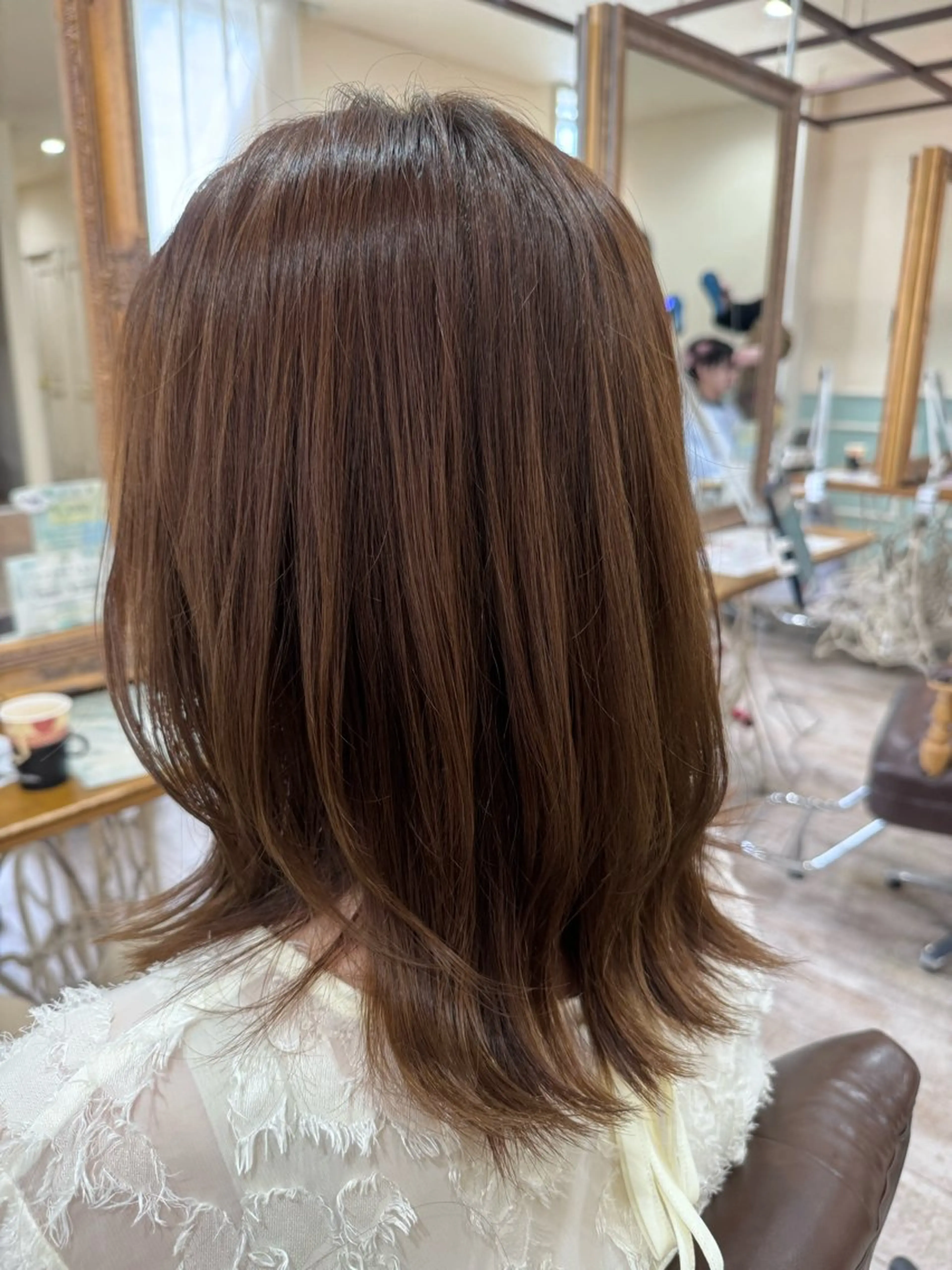 ミディアム カラー ヘアアレンジ ミディアムレイヤー ベージュカラー 髪質改善 レイヤーカット カット ヘアカラー トリートメント 新越谷noble店長 松本拓也▶◀*.のヘアスタイル