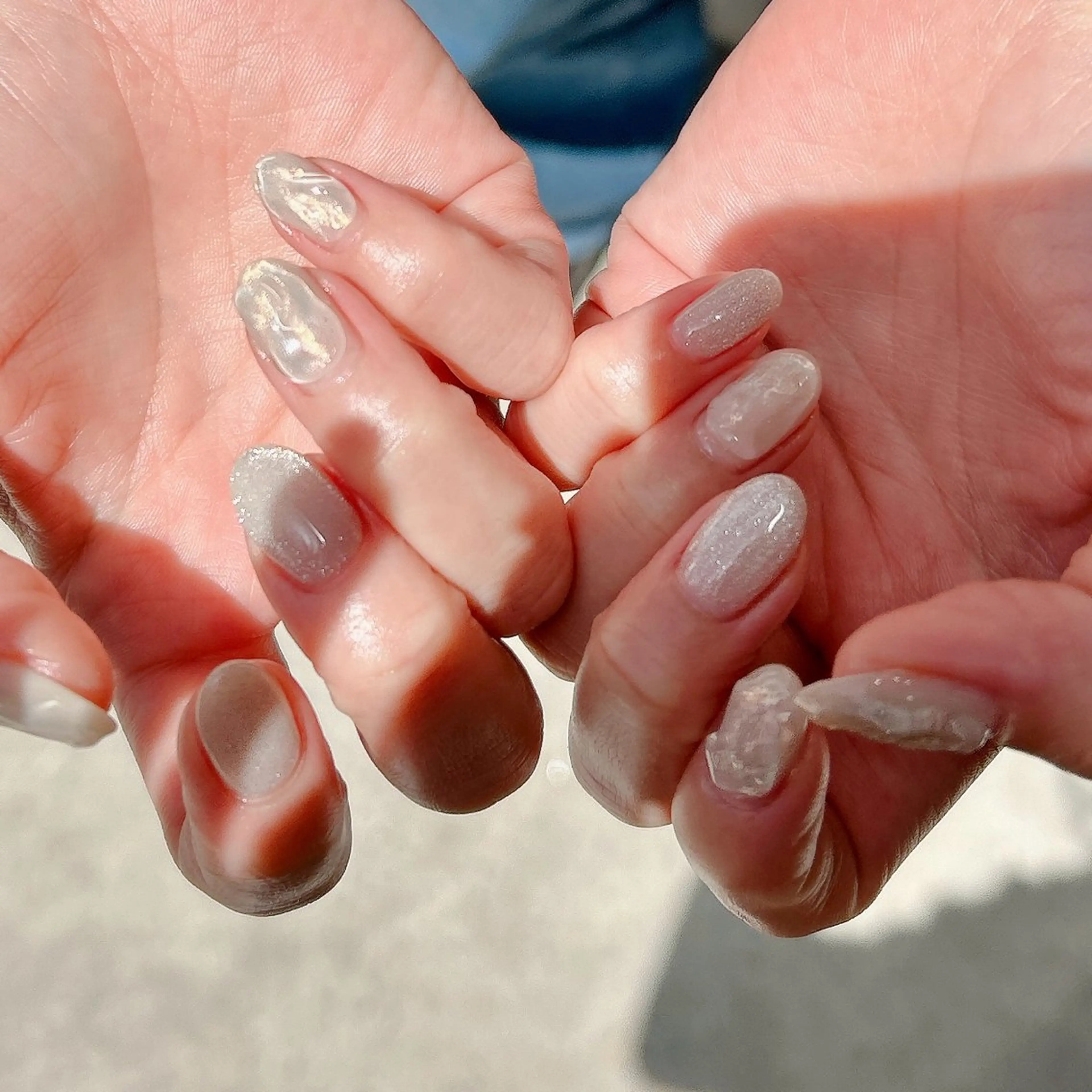 ネイル 氷ネイル・うるうるネイル マグネットネイル ハンドネイル nailsalon Asryのネイルデザイン