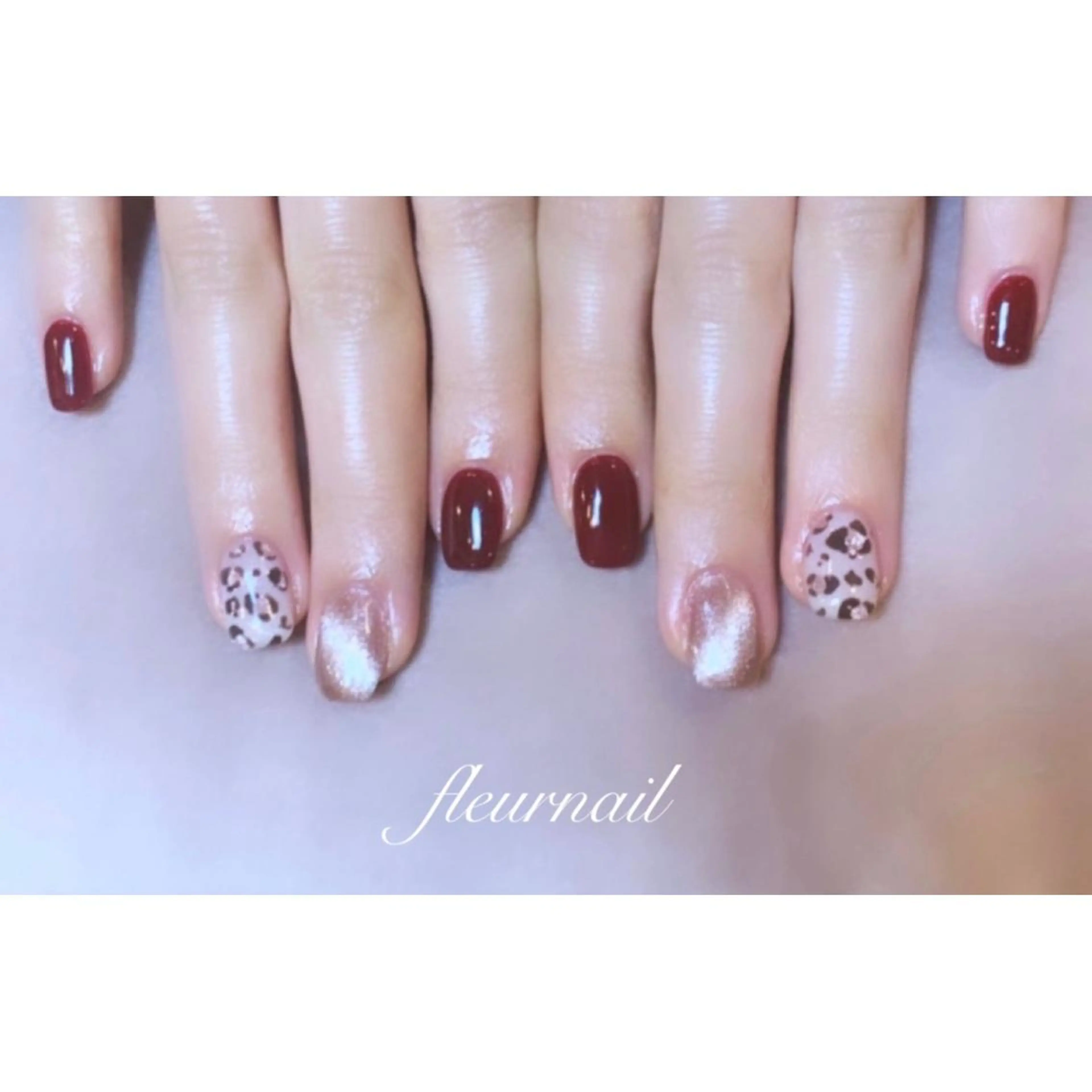 ネイル アニマル柄 成人式 ジェルネイル マグネットネイル パラジェル ハンドネイル fleurnail miuraのネイルデザイン