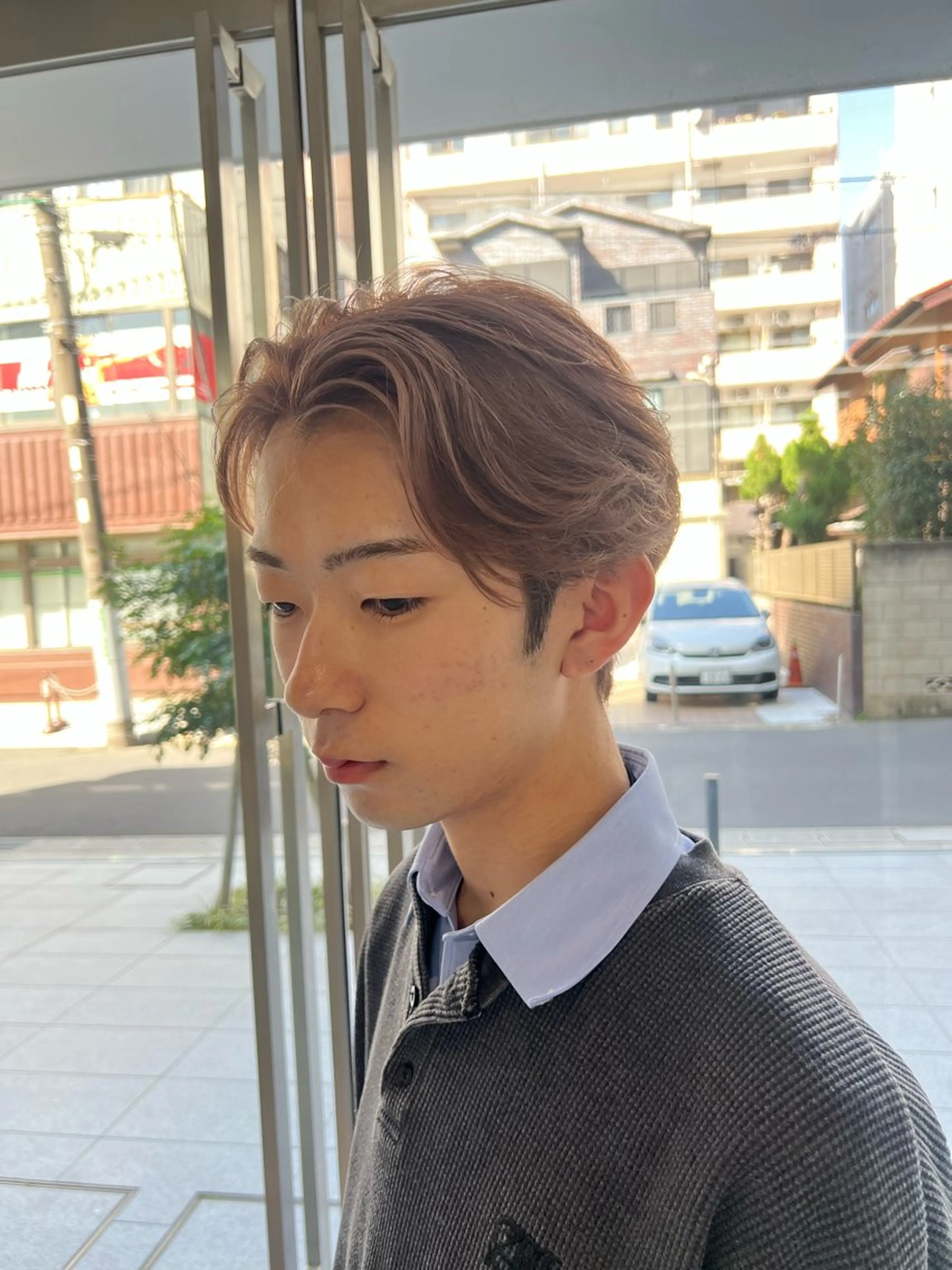 カラー メンズ センターパート カット ヘアカラー 吉沢遣人/レイヤー 艶カラー/抜け感のヘアスタイル