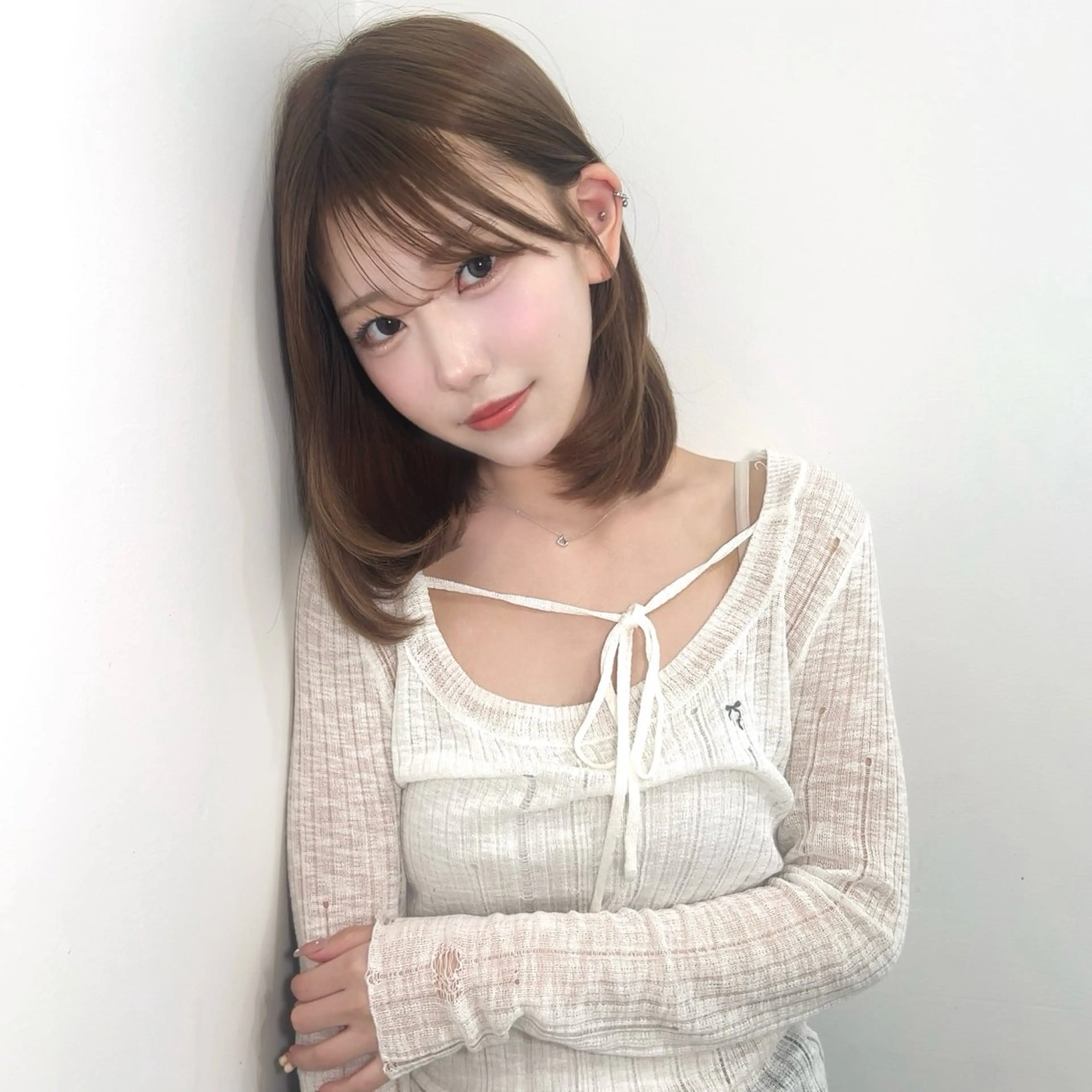 🤍【新規、2回目まで】カット＋前髪ストレート＋プレミアムケアカラー＋グロストリートメントの写真