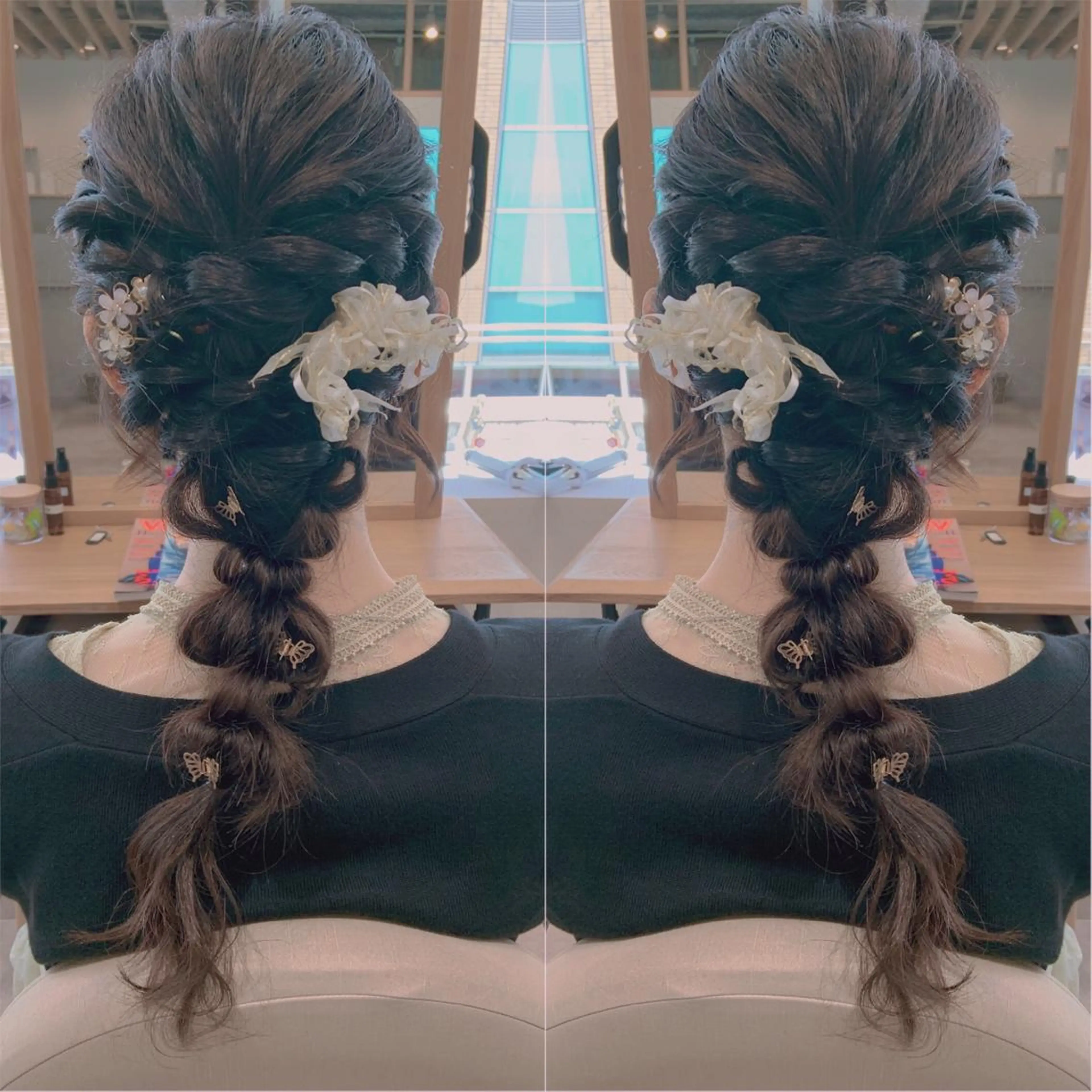 ロング ヘアアレンジ ヘアセット 韓国hair🦋 Nanaのヘアスタイル