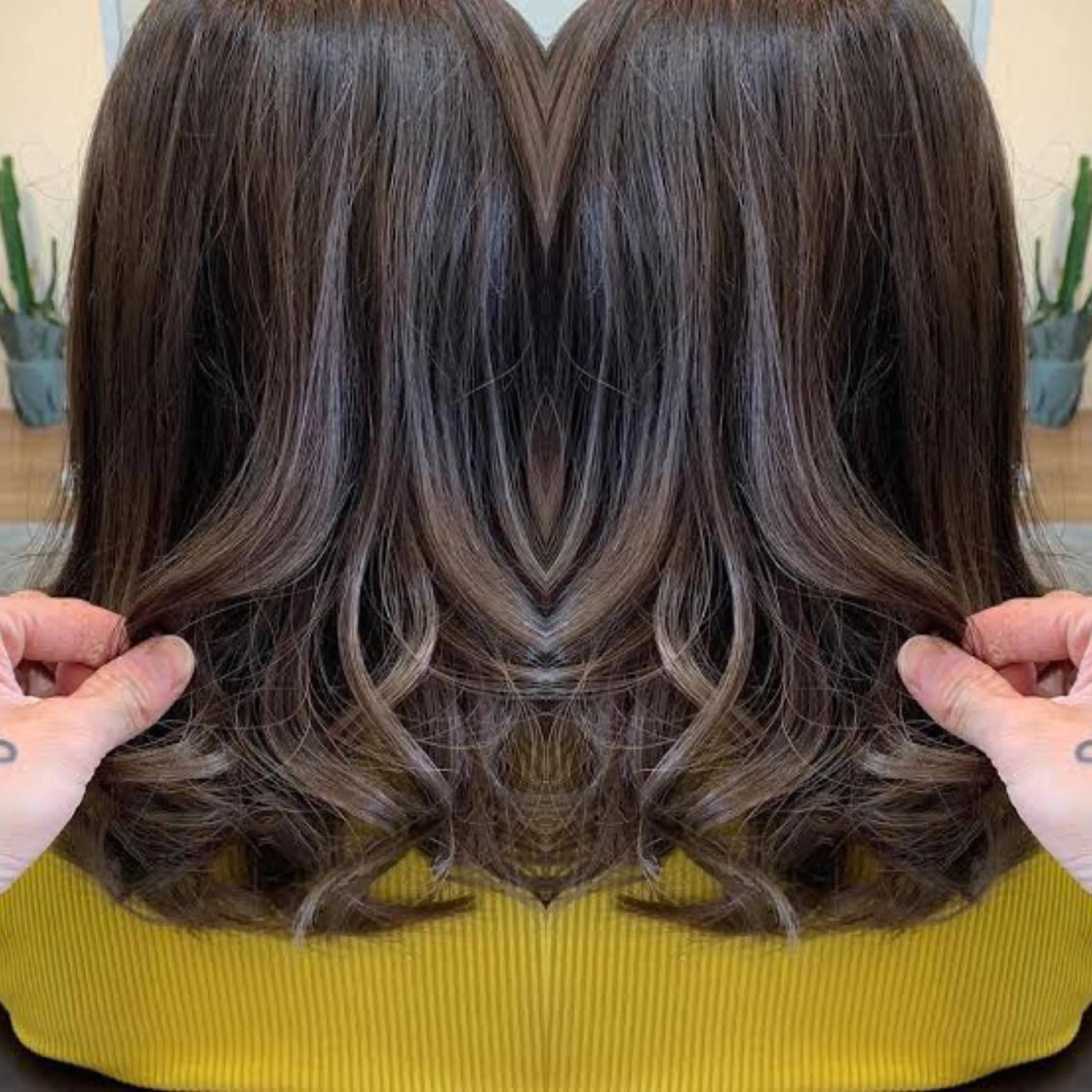 ロング カラー カット ヘアカラー トリートメント La fith  hair chill 松山大街道店所属・不動令 認定カラーリストのヘアスタイル